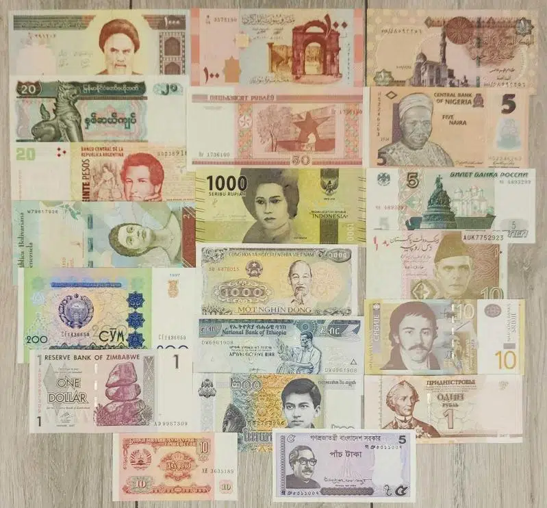 20 ÇEŞİT YABANCI PARA KOLEKSİYONU HAZIR SET. İRAN-MYANMAR-ARJANTİN-VENEZUELA-ÖZBEKİSTAN-ZİMBABWE-TACİKİSTAN-SURİYE-BELARUS-ENDONEZYA-VİETNAM-ETİYOPYA-KAMBOÇYA-BANGLADEŞ-MISIR-NİJERYA-RUSYA-SIRBİSTAN-PAKİSTAN-TRANSDİNYESTER. HEPSİ ÇİL KONDİSYON.