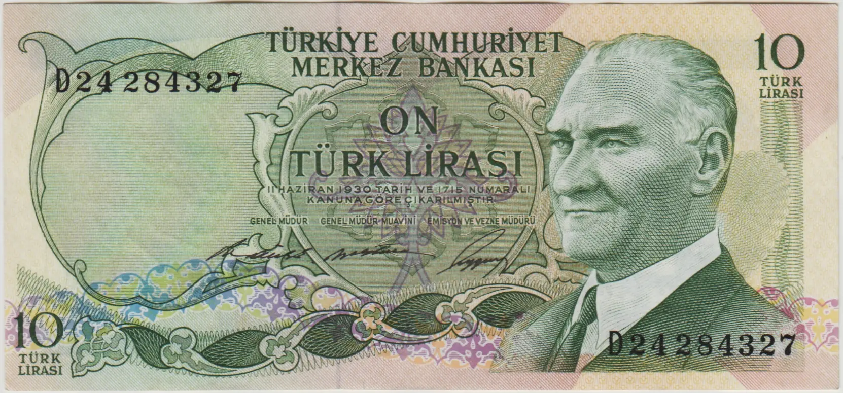 6. EMİSYON 1. TERTİP 10 LİRA D24 ÇOK ÇOK TEMİZ+