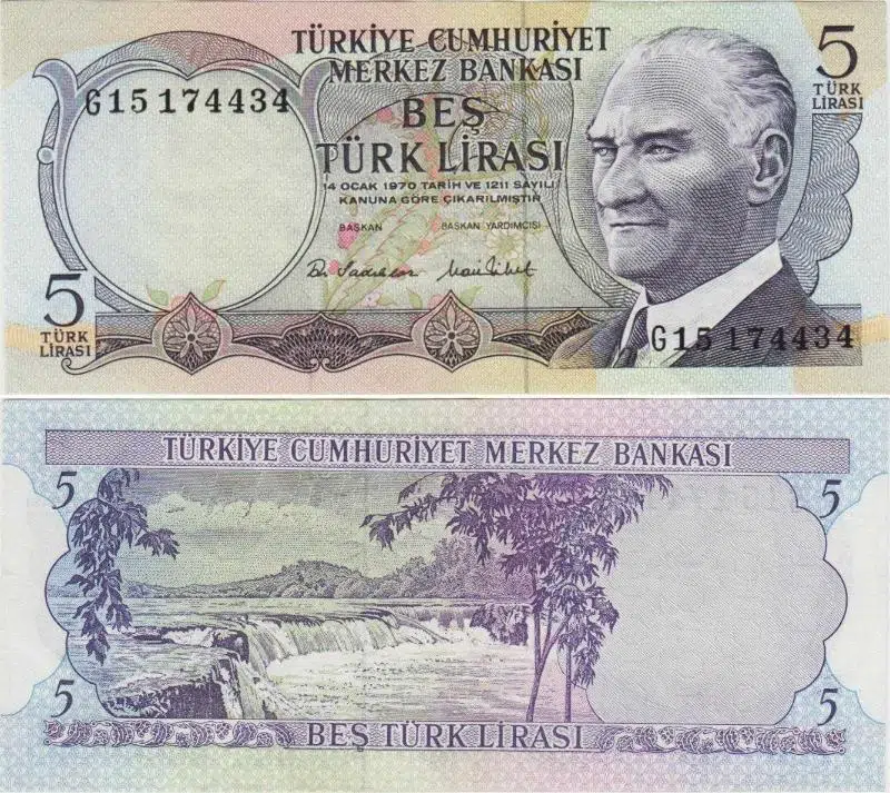 6. EMİSYON 2. TERTİP 5 LİRA G15. ÇİLALTI KONDİSYON.