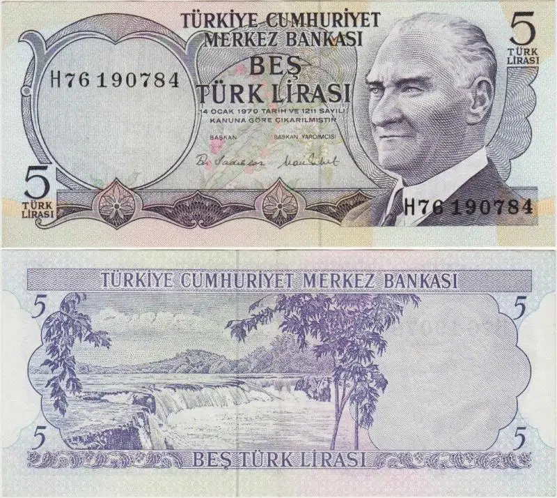 6. EMİSYON 2. TERTİP 5 LİRA H76. ÇİLALTI KONDİSYON.