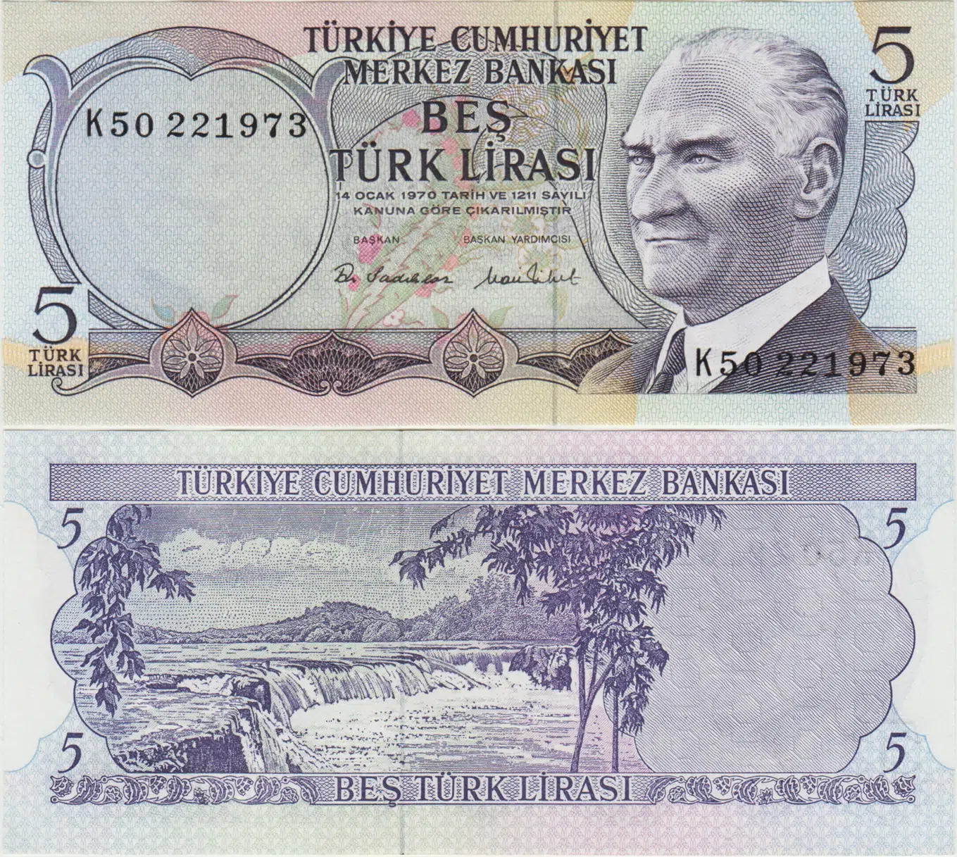 6. EMİSYON 2. TERTİP 5 LİRA K50 ÇİL.