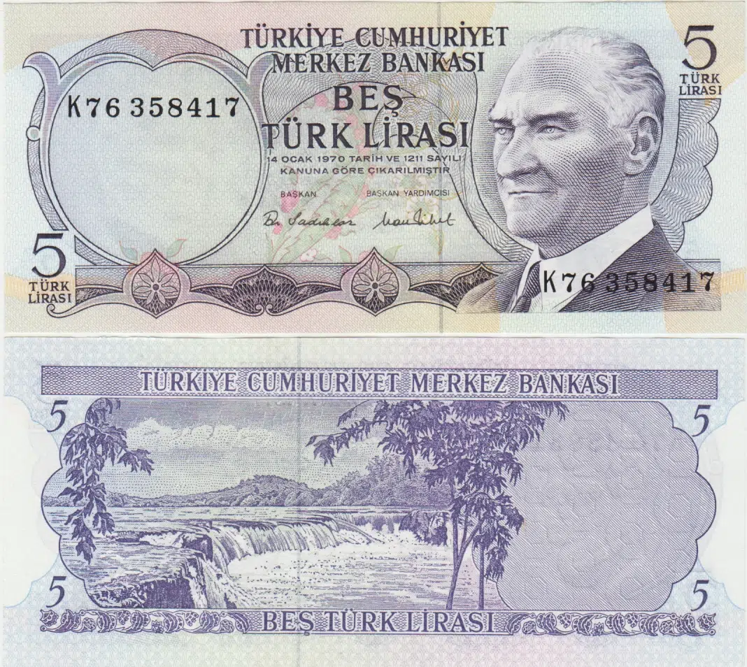 6. EMİSYON 2. TERTİP 5 LİRA K76 SERİ ÇİL. 