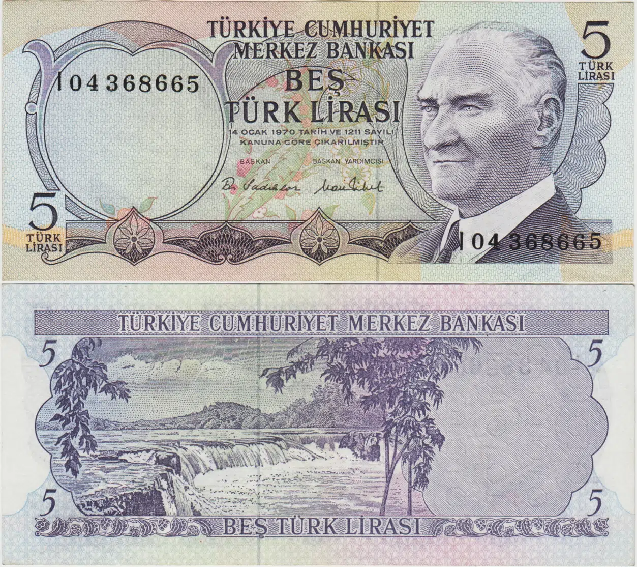 6. EMİSYON 5 LİRA I04 ÇİLALTI.