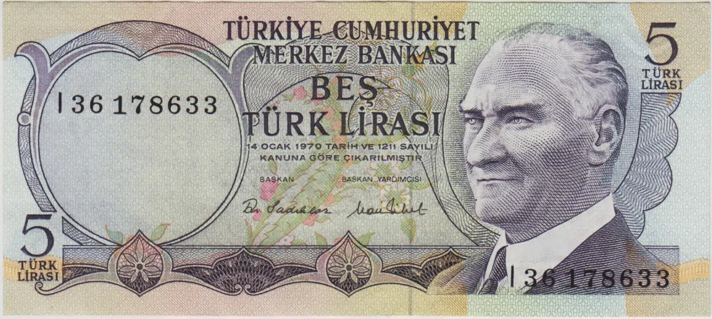 6. EMİSYON 5 LİRA I36 SERİ. ÇİLALTI(-)