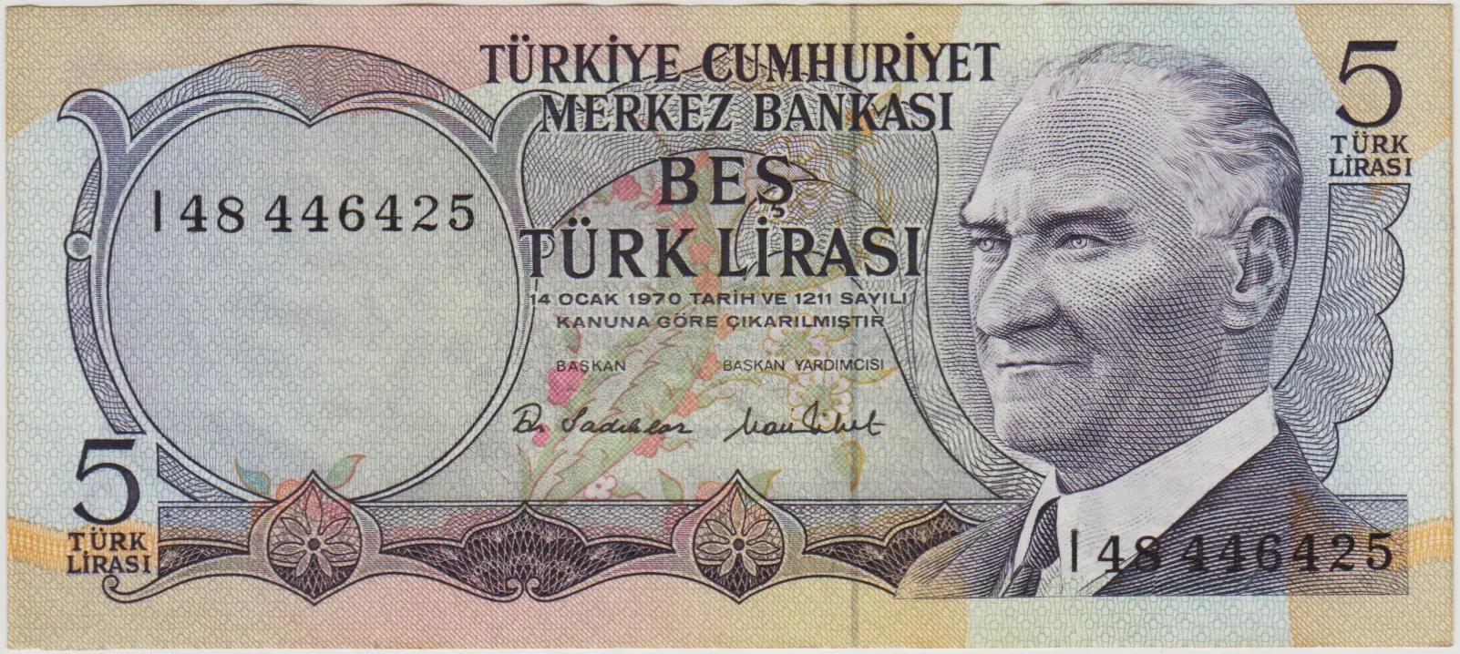 6. EMİSYON 5 LİRA I48 ÇİLALTI.