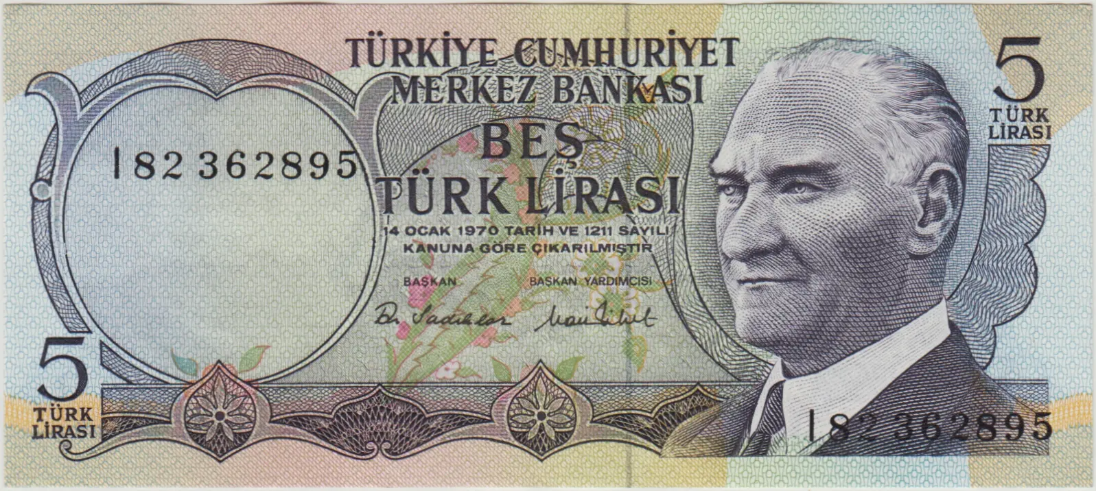 6. EMİSYON 5 LİRA I82 ÇİLALTI(-)