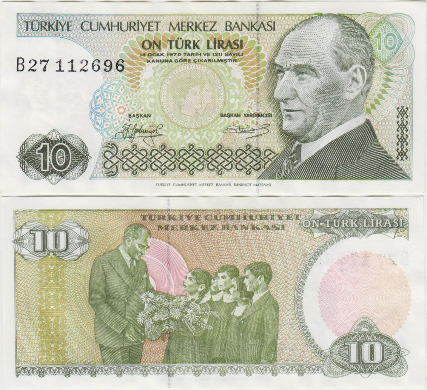 7. EMİSYON 1. TERTİP 10 LİRA B27 ÇİLALTI.