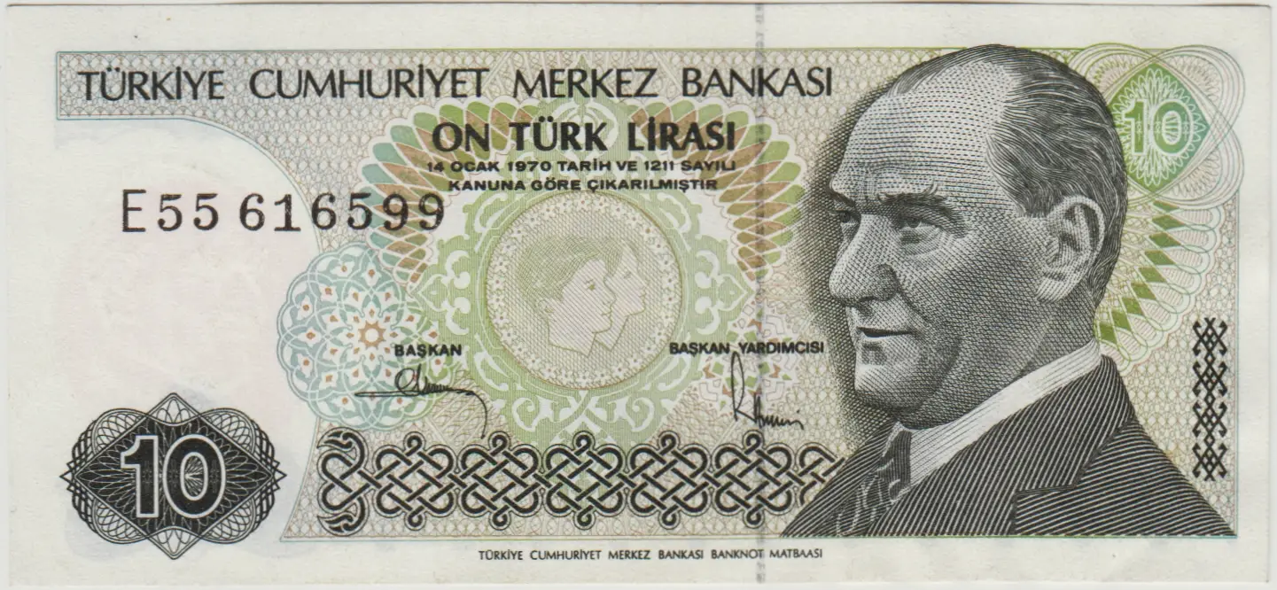 7. EMİSYON 10 LİRA E55 ÇİLALTI.