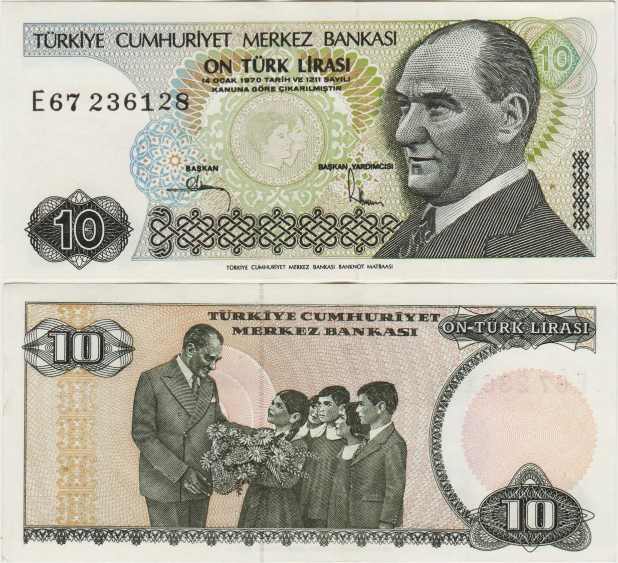 7. EMİSYON 2. TERTİP 10 LİRA E67 ÇOK ÇOK TEMİZ+