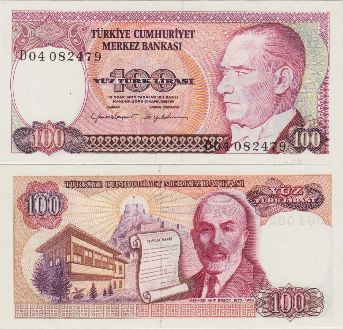 7. EMİSYON 2. TERTİP 100 LİRA D04 ÇİLALTI.