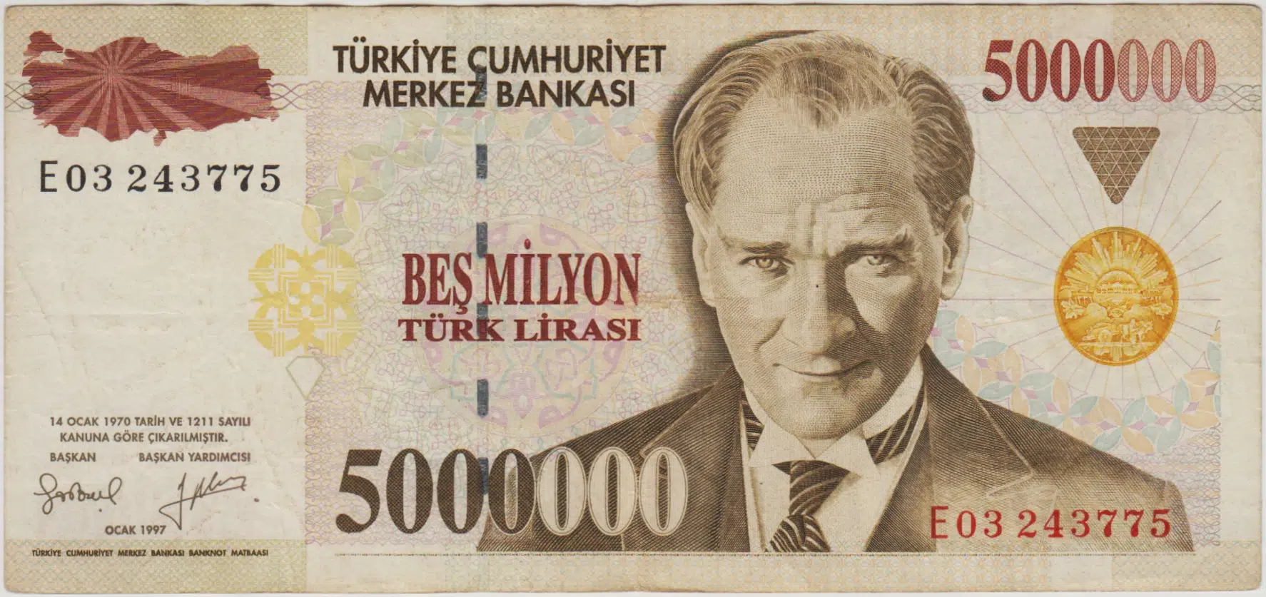 7. EMİSYON 5.000.000 LİRA E63 ÇT(-)