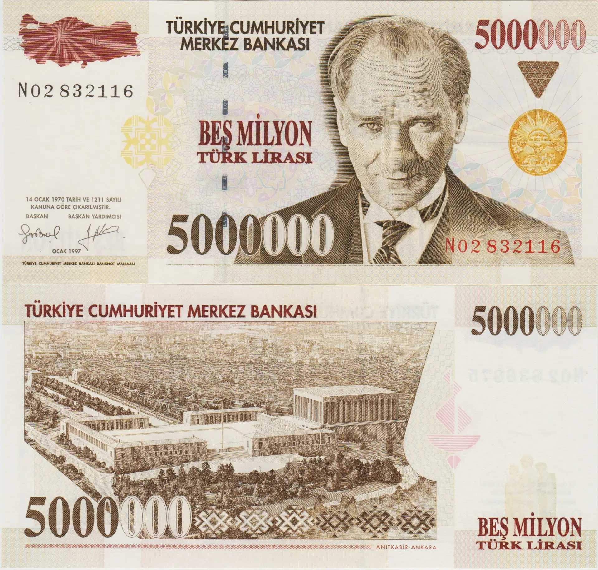 7. EMİSYON 5.000.000 LİRA N02 ÇİL.