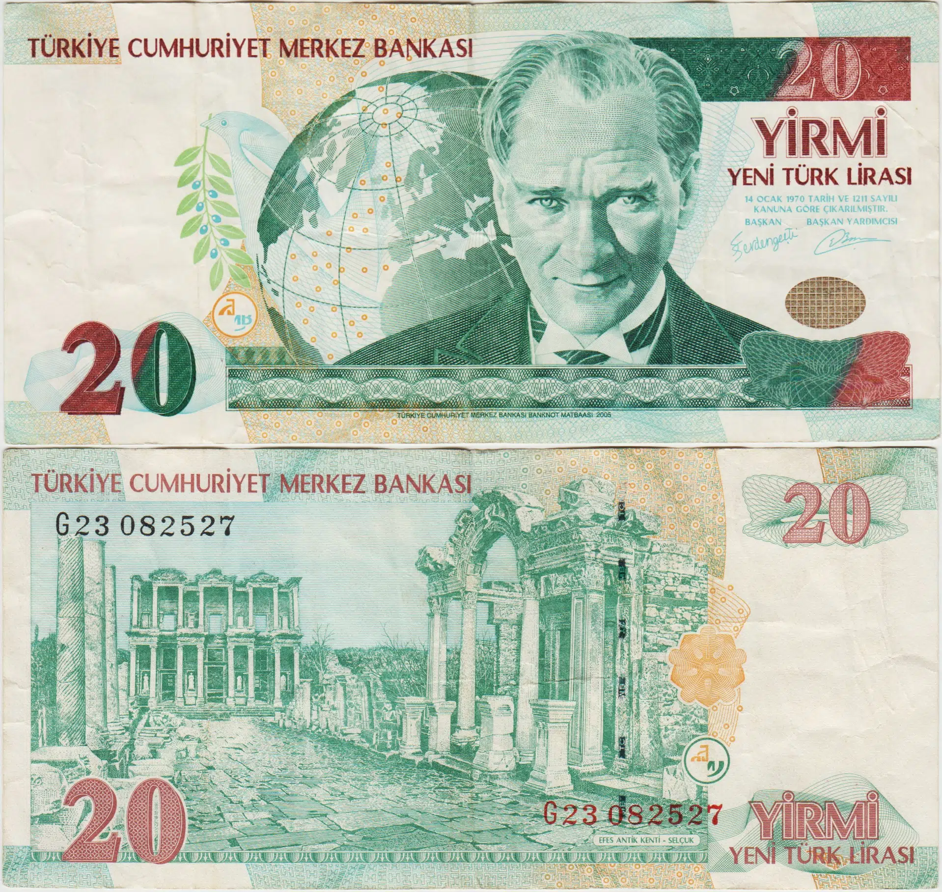 8. EMİSYON 20 YTL G23 YENİ TÜRK LİRASI. ÇOK TEMİZ+