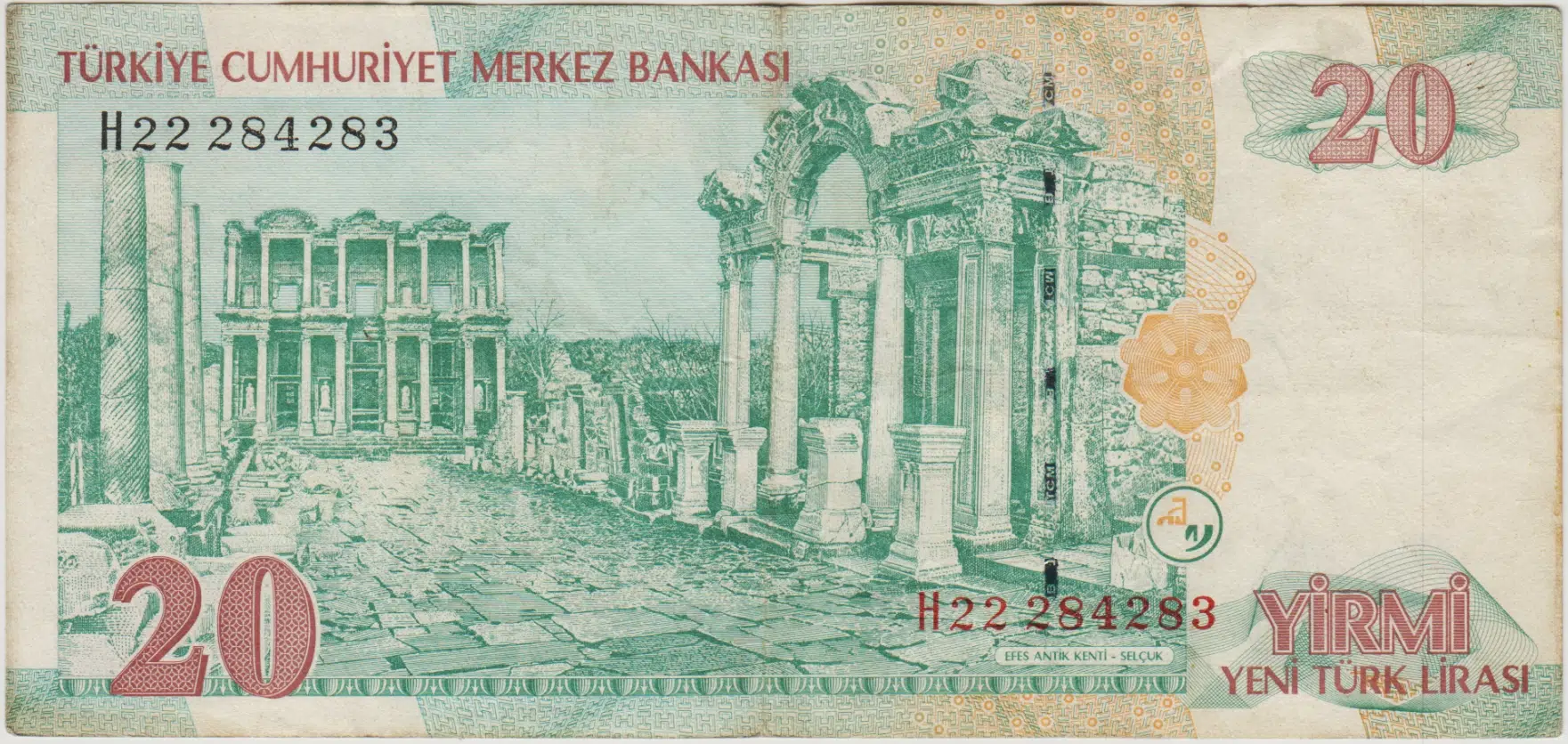 8. EMİSYON 20 YTL H22 YENİ TÜRK LİRASI. ÇOK TEMİZ.