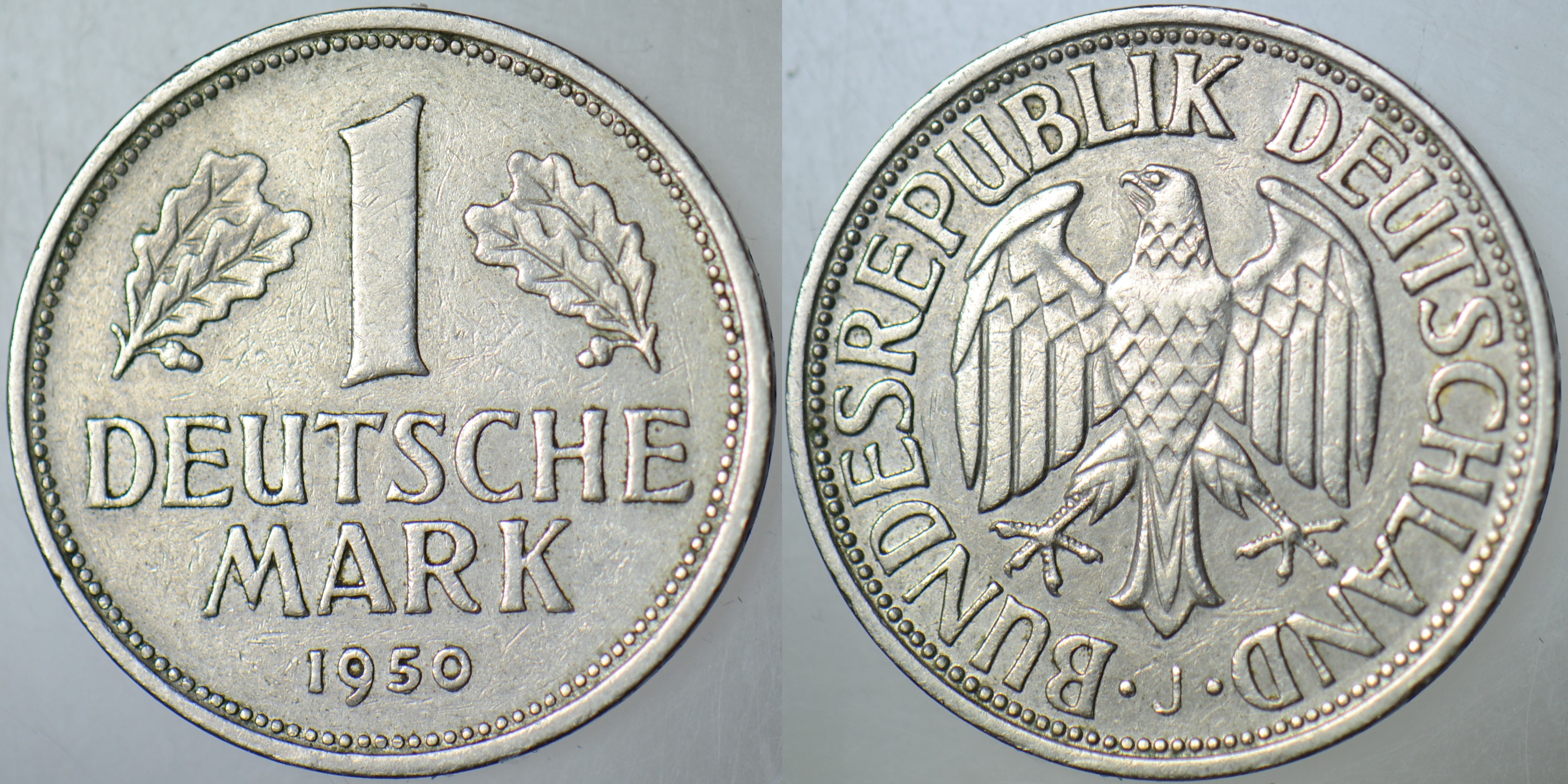 ALMANYA 1 MARK 1950 J HARFİ=HAMBURG DARBI.