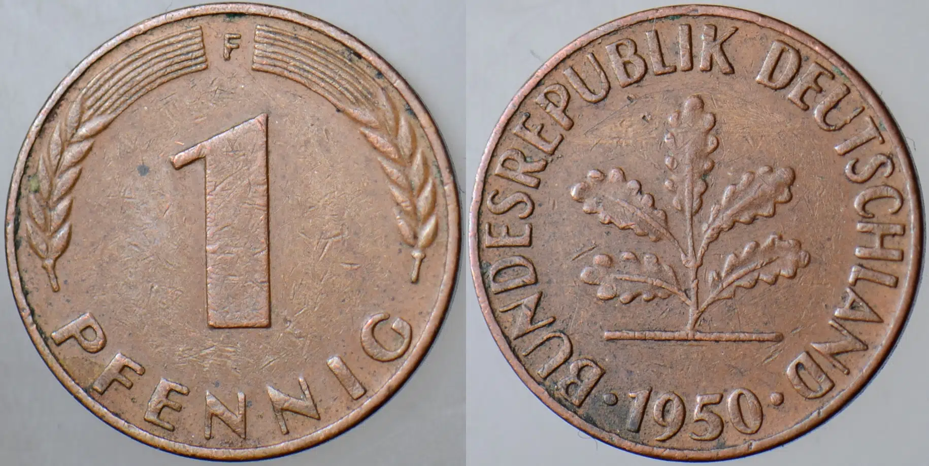 ALMANYA 1 PFENNIG 1950 F.