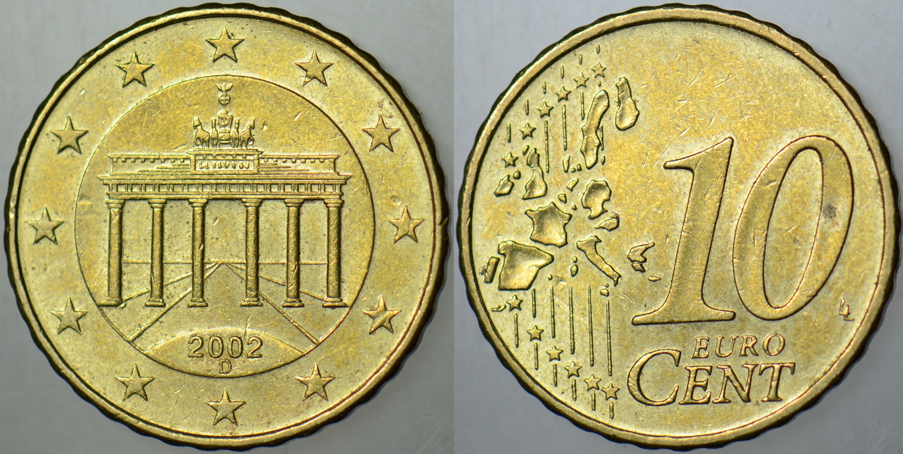 ALMANYA 10 EURO CENT 2002 D ESKİ TARİHLİ. ÇİLALTI