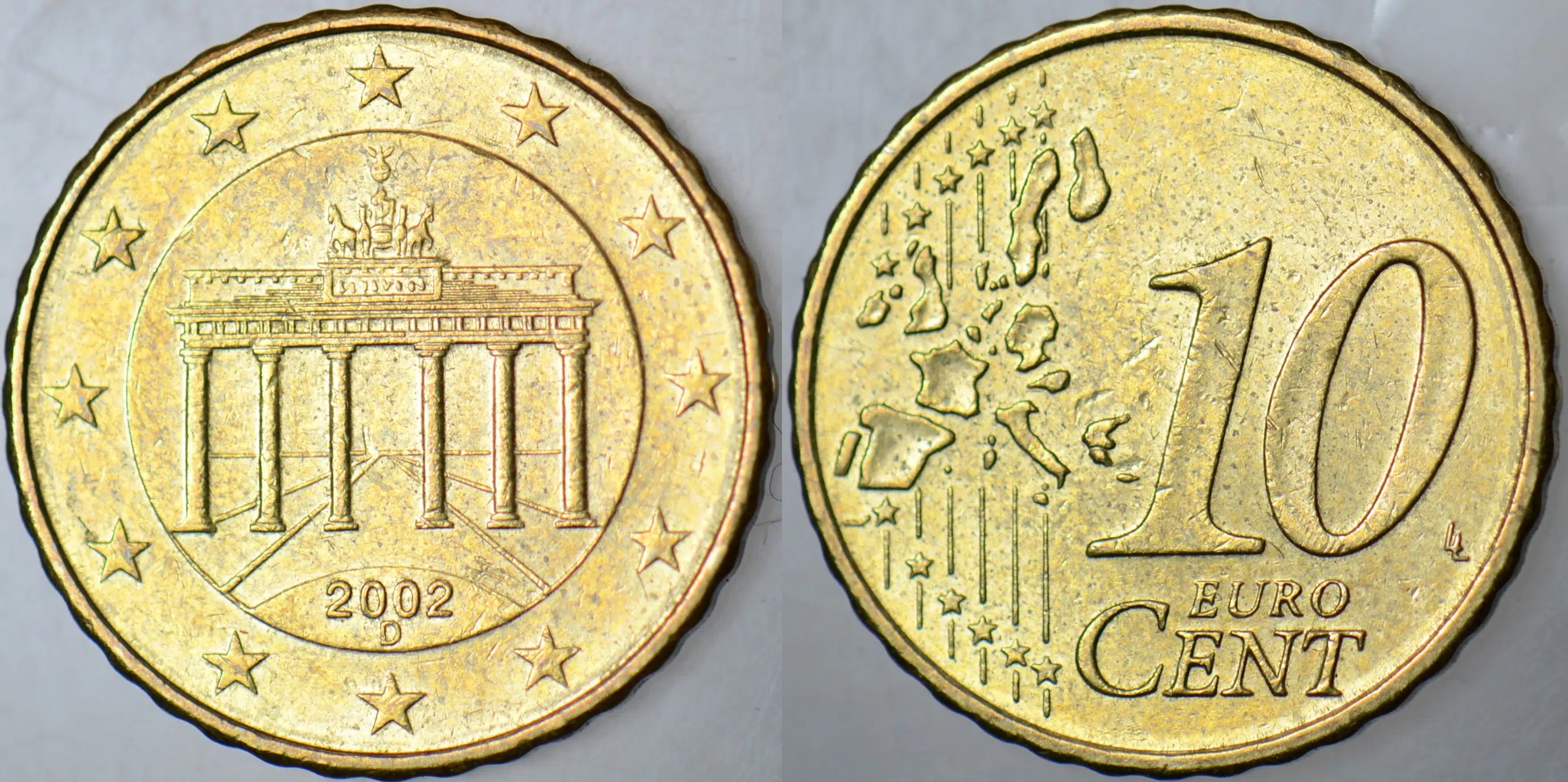 ALMANYA 10 EURO CENT 2002 D ESKİ TARİHLİ.