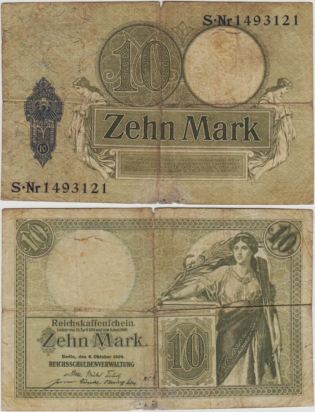 ALMANYA 10 MARK 1906 TEMİZ.