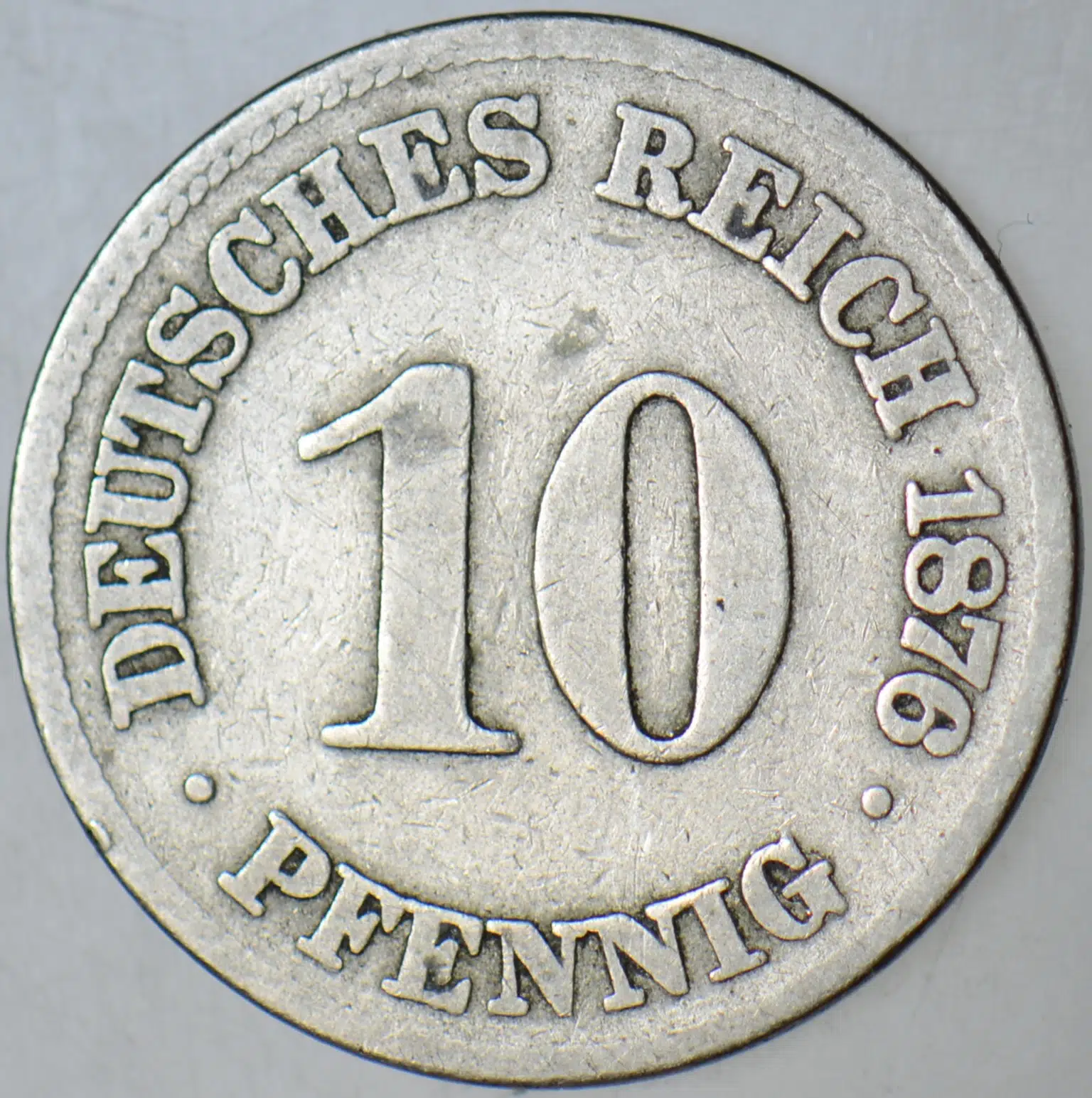 ALMANYA 10 PFENNIG 1876 C=FRANKFURT.