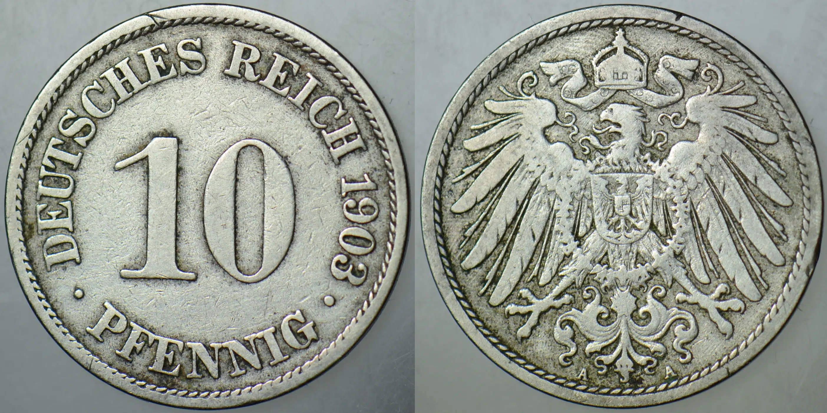 ALMANYA 10 PFENNIG 1903 A. II. WİLHELM DÖNEMİ.