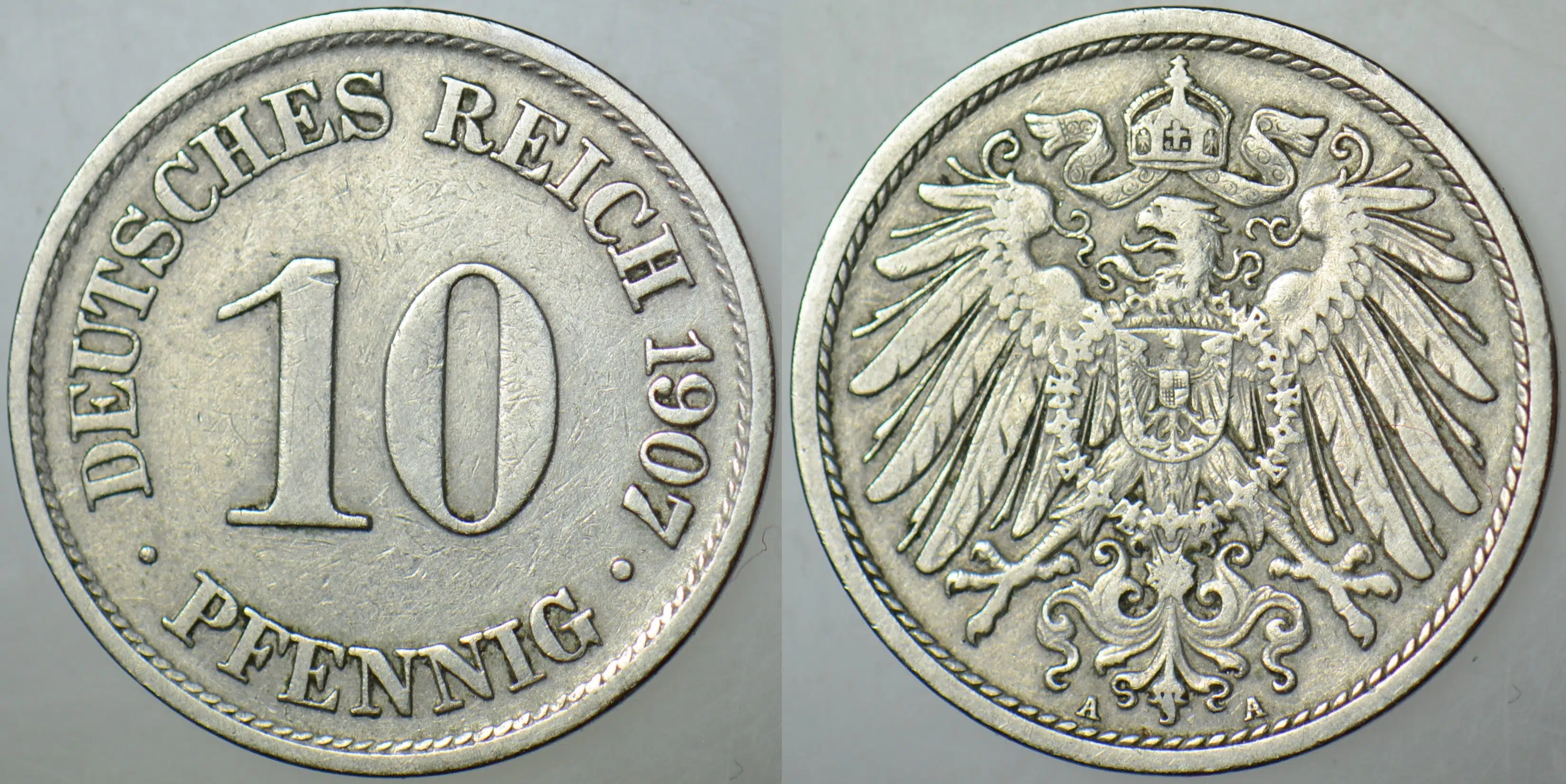 ALMANYA 10 PFENNIG 1907 A. II. WİLHELM DÖNEMİ.