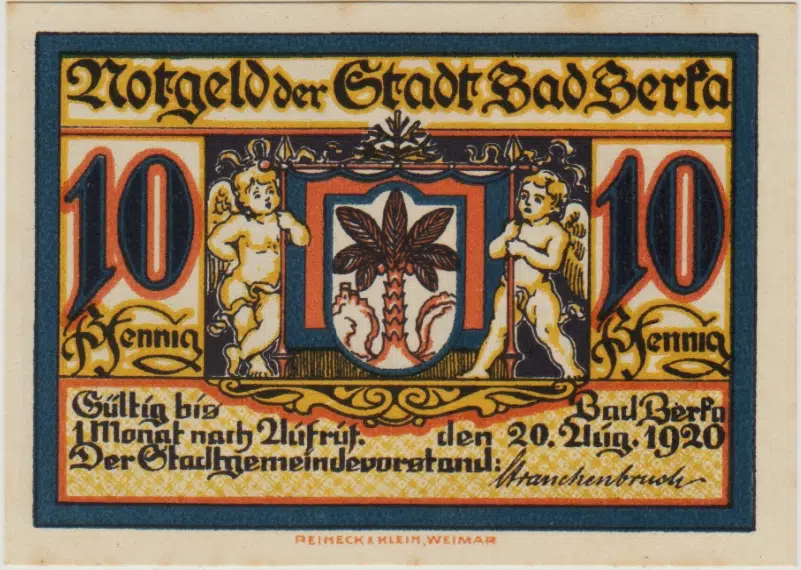 ALMANYA 10 PFENNİG 1920 NOTGELD-BAD BERKA ŞEHRİ. ÇİL(-)