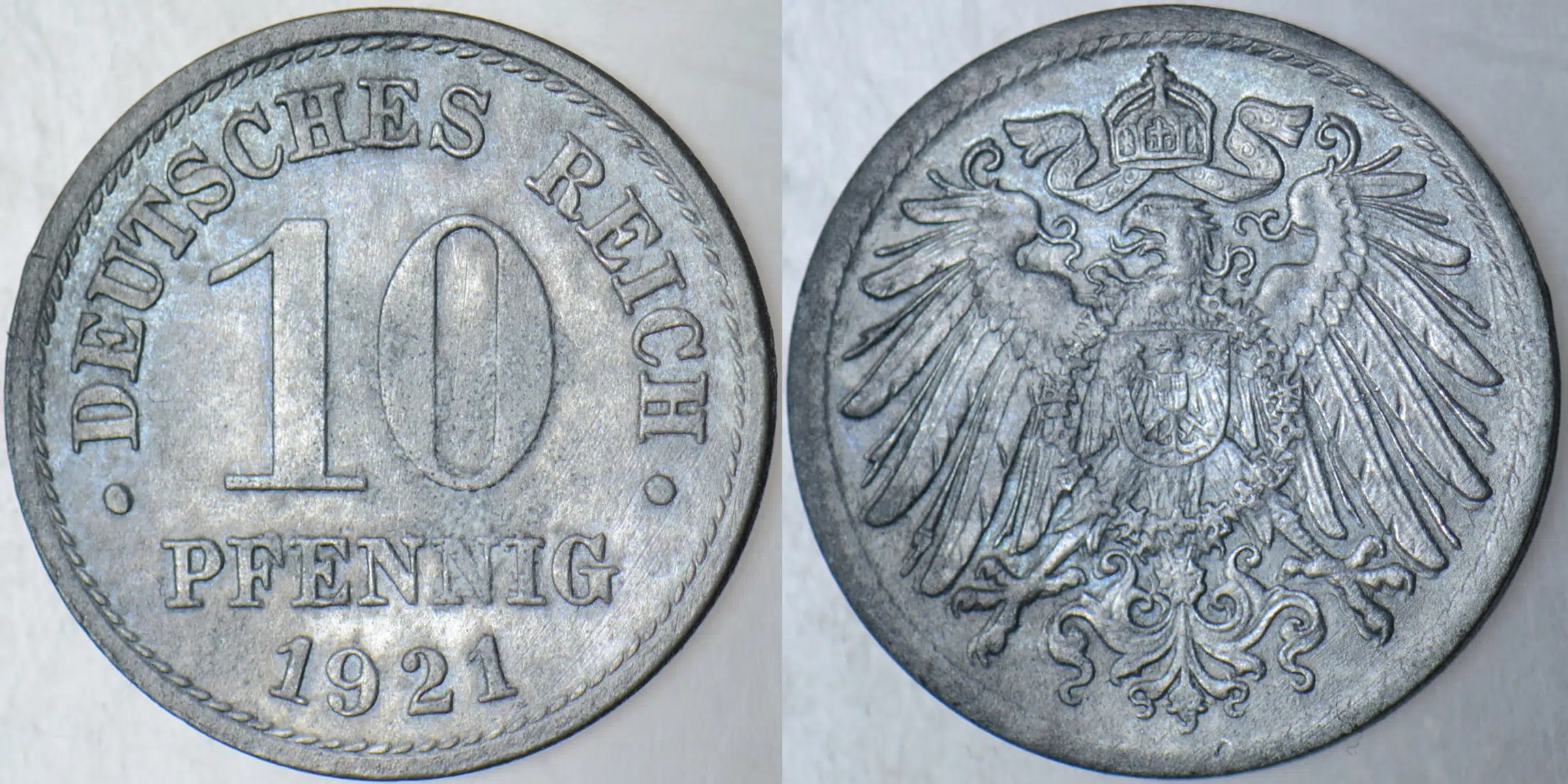 ALMANYA 10 PFENNİG 1921 ÇİNKO.