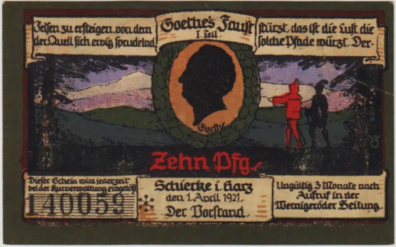 ALMANYA 10 PFENNİG 1921 NOTGELD-SCHİERKE BELEDİYESİ. ÇİLALTI+