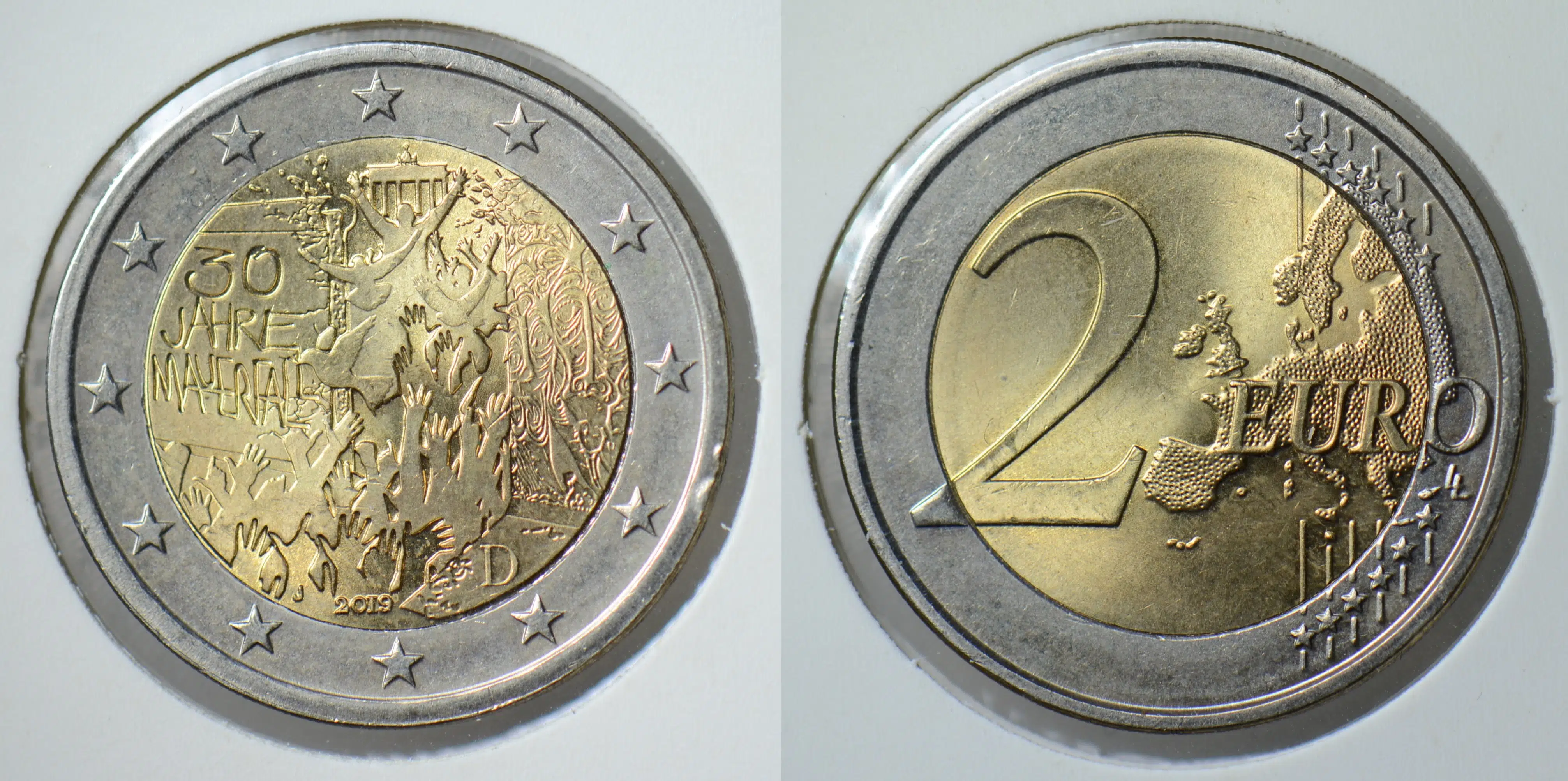 ALMANYA 2 EURO 2019 J. HATIRA-BERLİN DUVARININ YIKILIŞI 30. YILI. KAPAMADA ÇİLALTI++