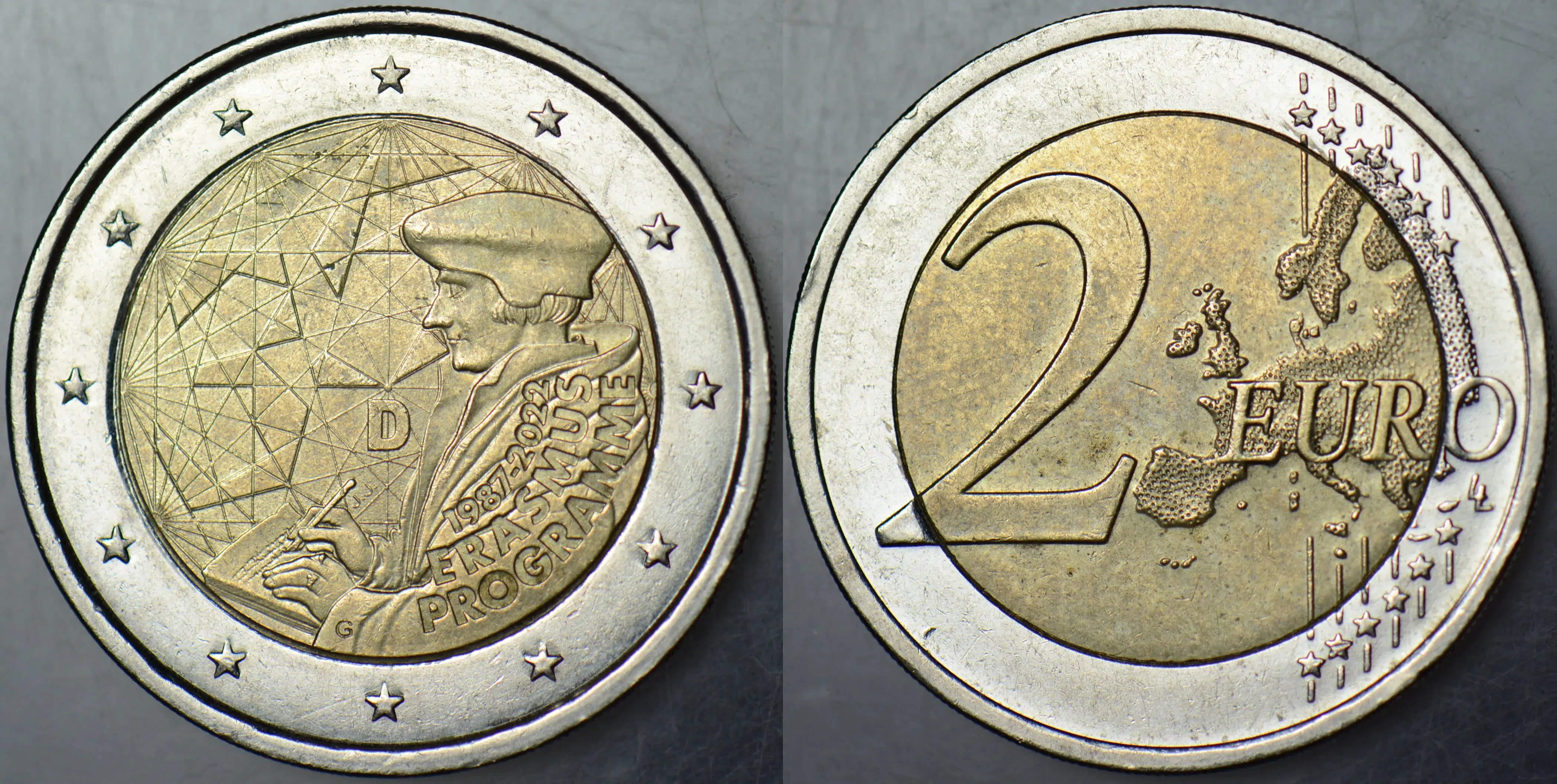 ALMANYA 2 EURO 2022 HATIRA-ERASMUS PROGRAMI 35. YILI ANISINA.
