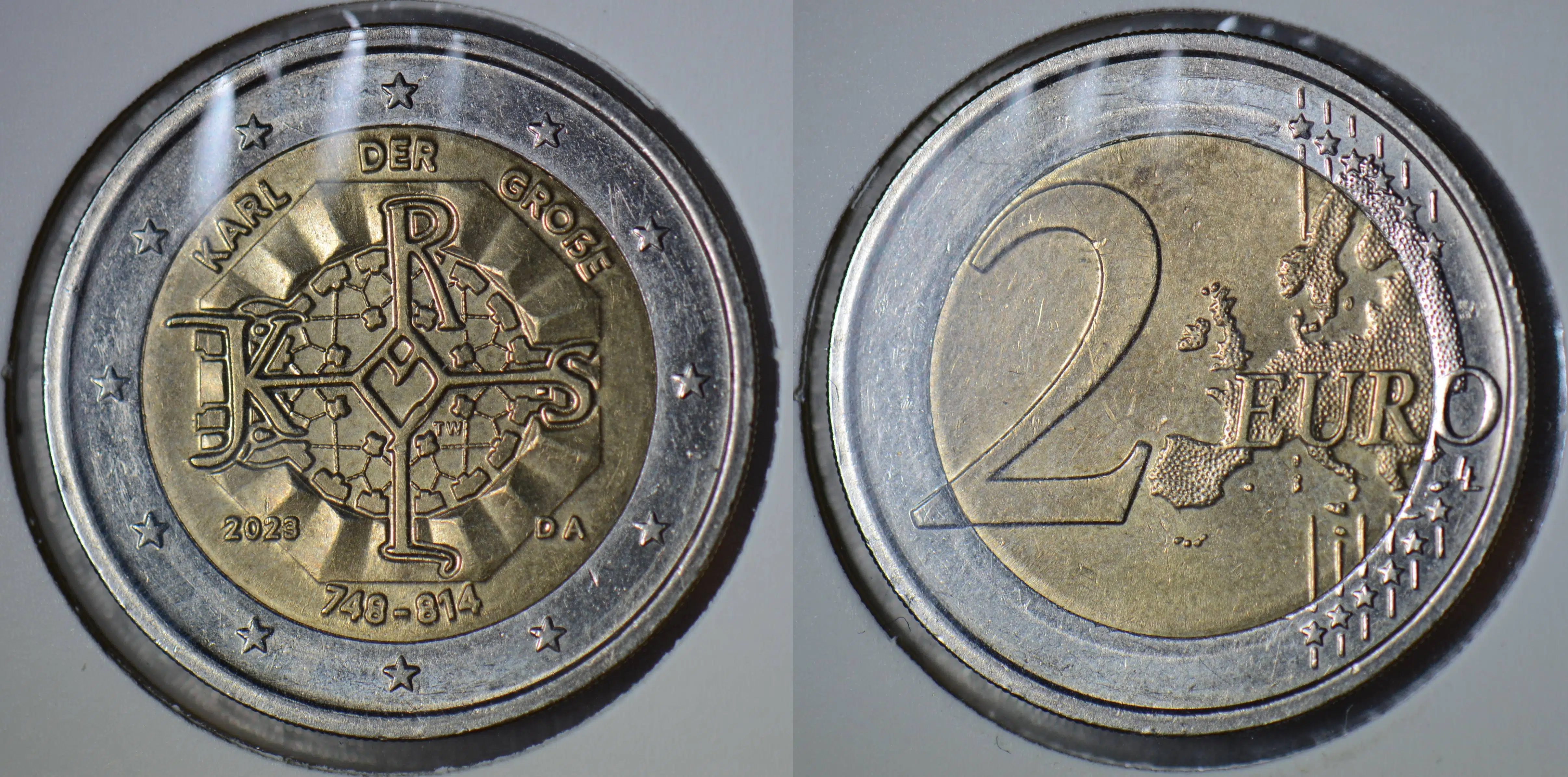 ALMANYA 2 EURO 2023 A. HATIRA-KARL DER GROSSE - ŞARLMAN TEMALI. KAPAMADA ÇİLALTI.