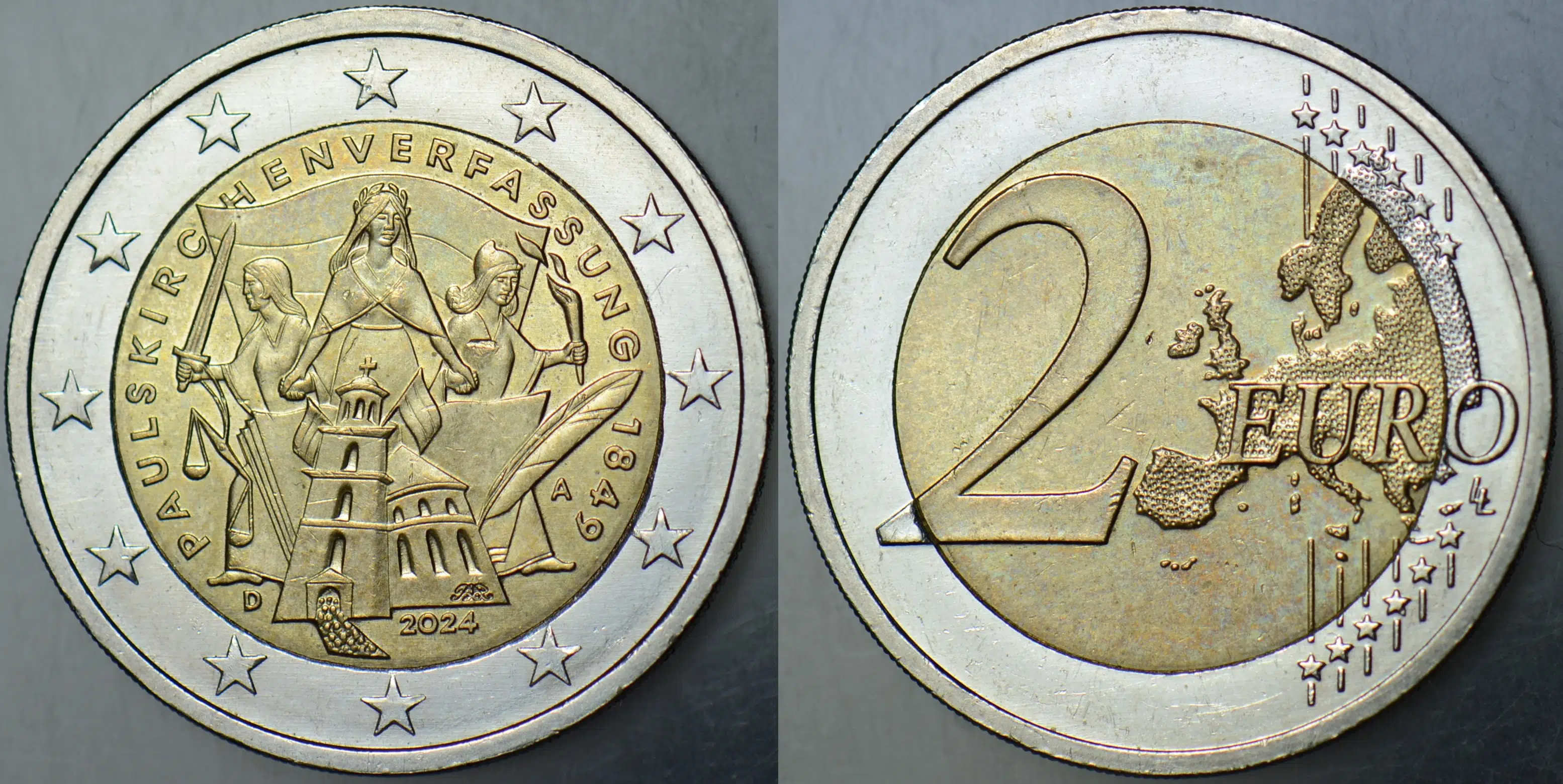 ALMANYA 2 EURO 2024 HATIRA-PAUL KİLİSESİ KURULUŞUNUN 175. YILI. ÇİLALTI.