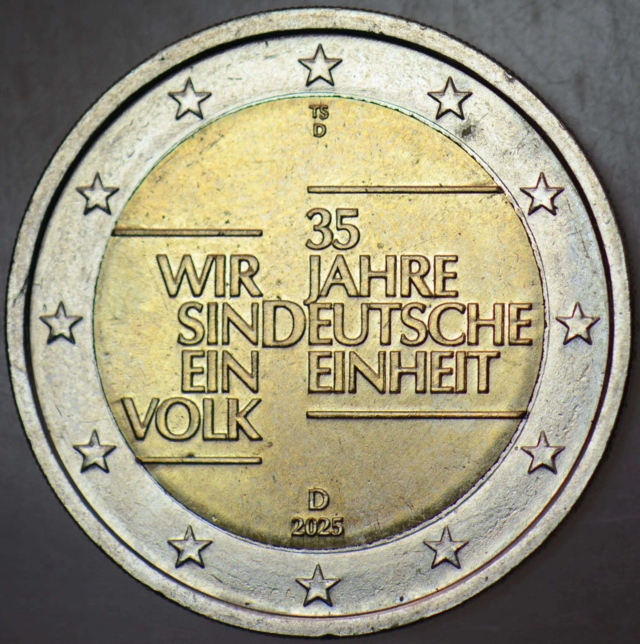 ALMANYA 2 EURO 2025 D. HATIRA-İKİ ALMANYANIN BİRLEŞMESİ 35. YIL. ÇİLALTI.