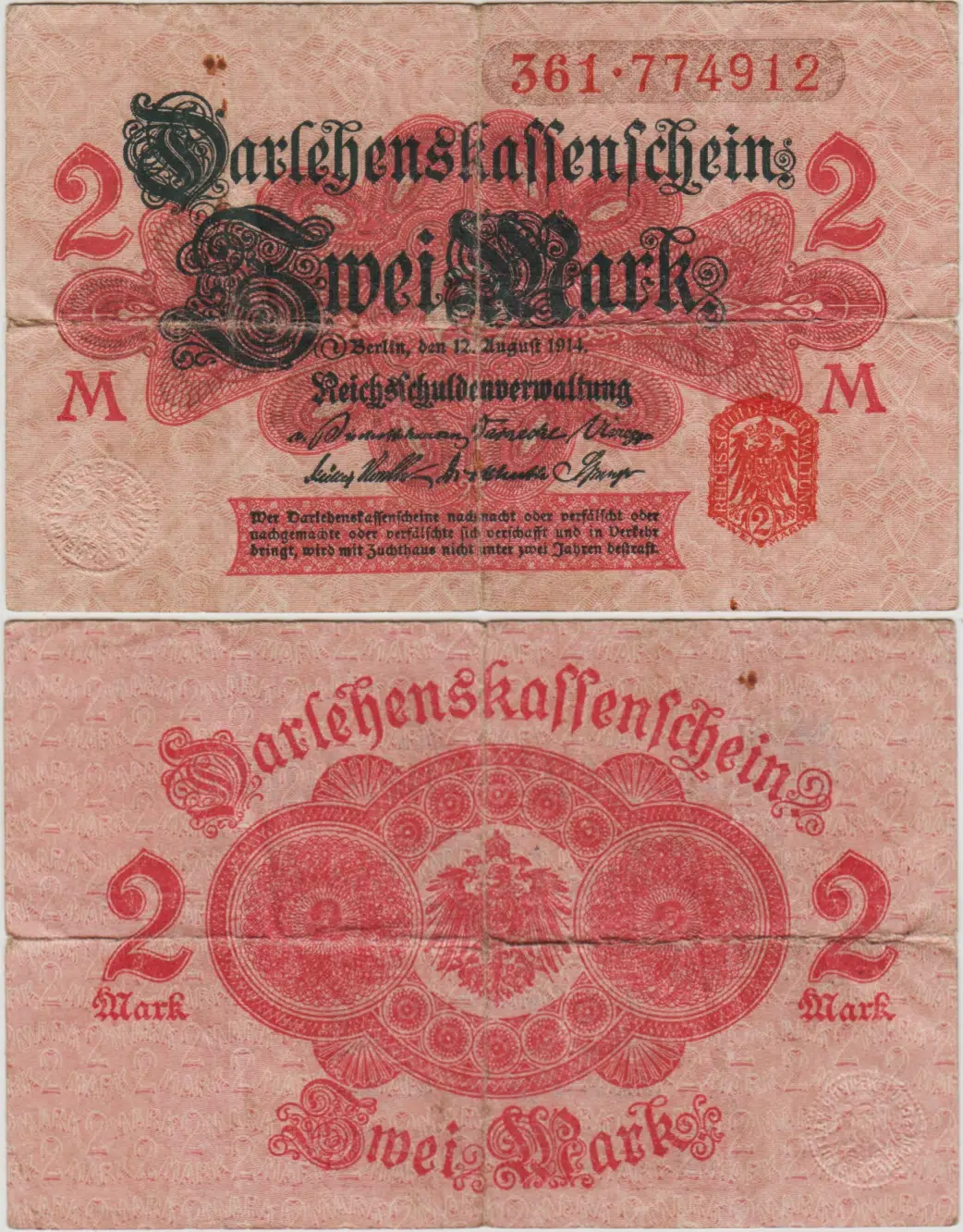 ALMANYA 2 MARK 1914 TEMİZ.