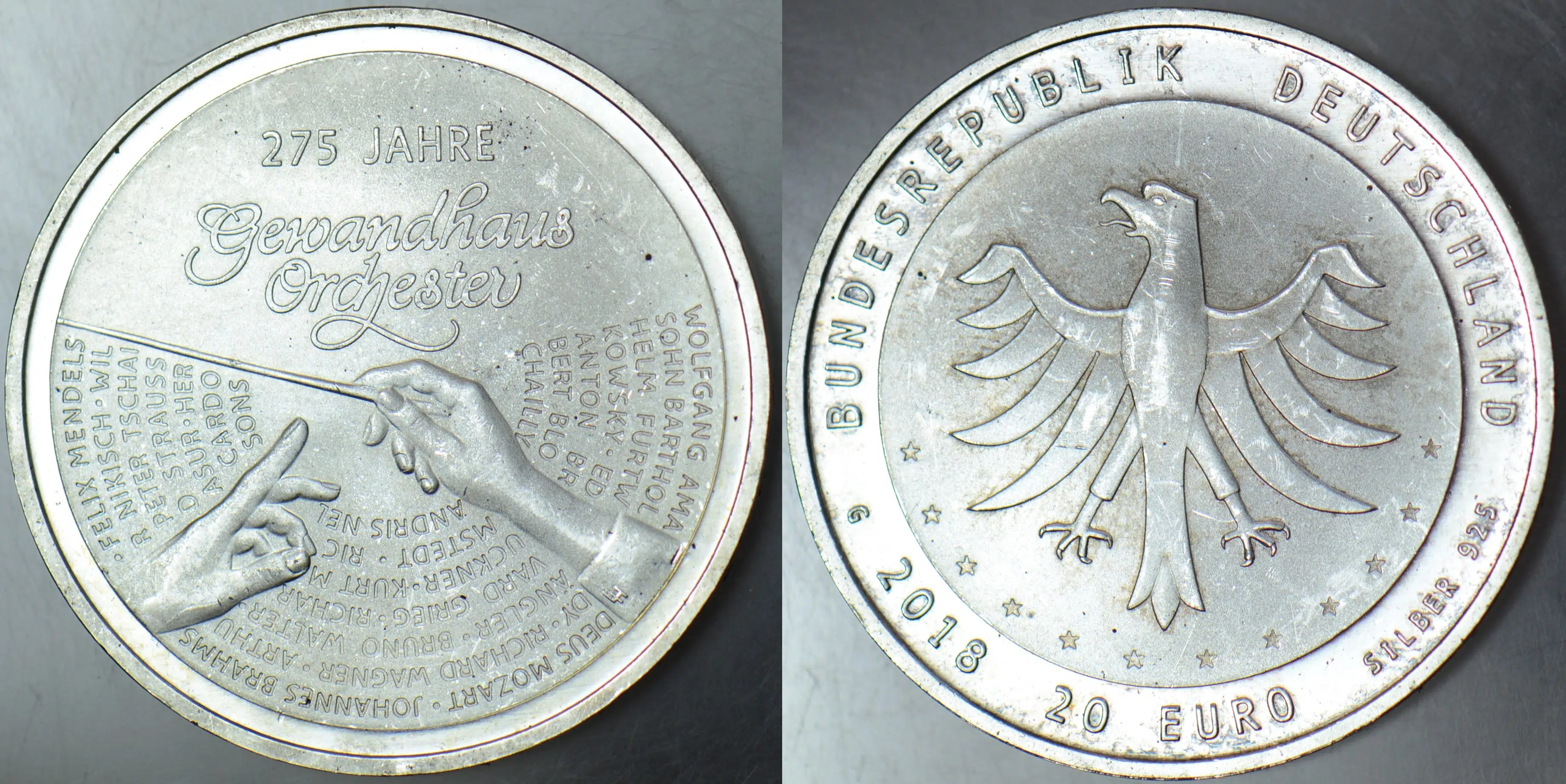 ALMANYA 20 EURO 2018 GÜMÜŞ HATIRA. 18 gr. ÇİL.