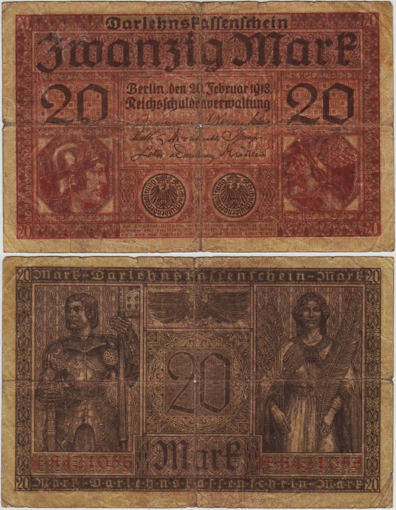 ALMANYA 20 MARK 1918 TEMİZ(-)