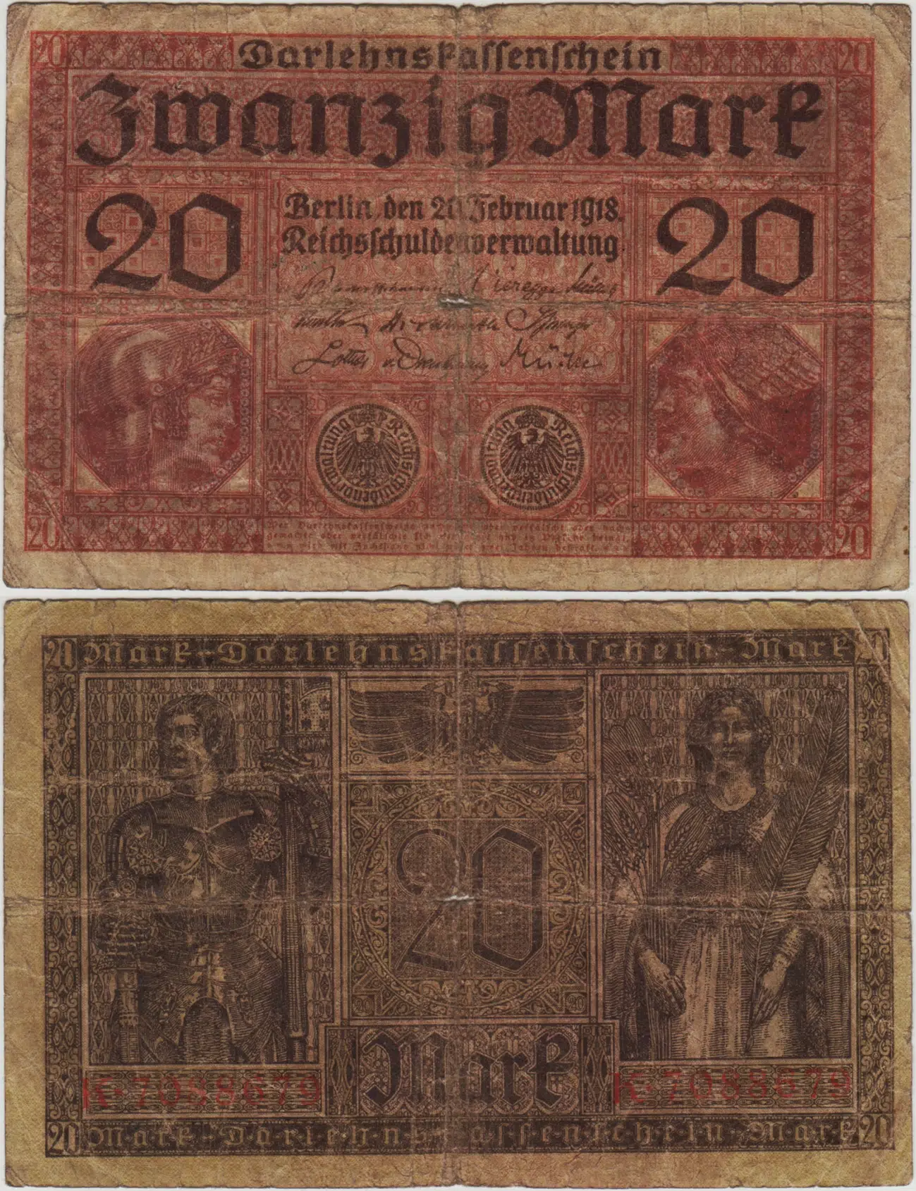 ALMANYA 20 MARK 1918 TEMİZ(-)