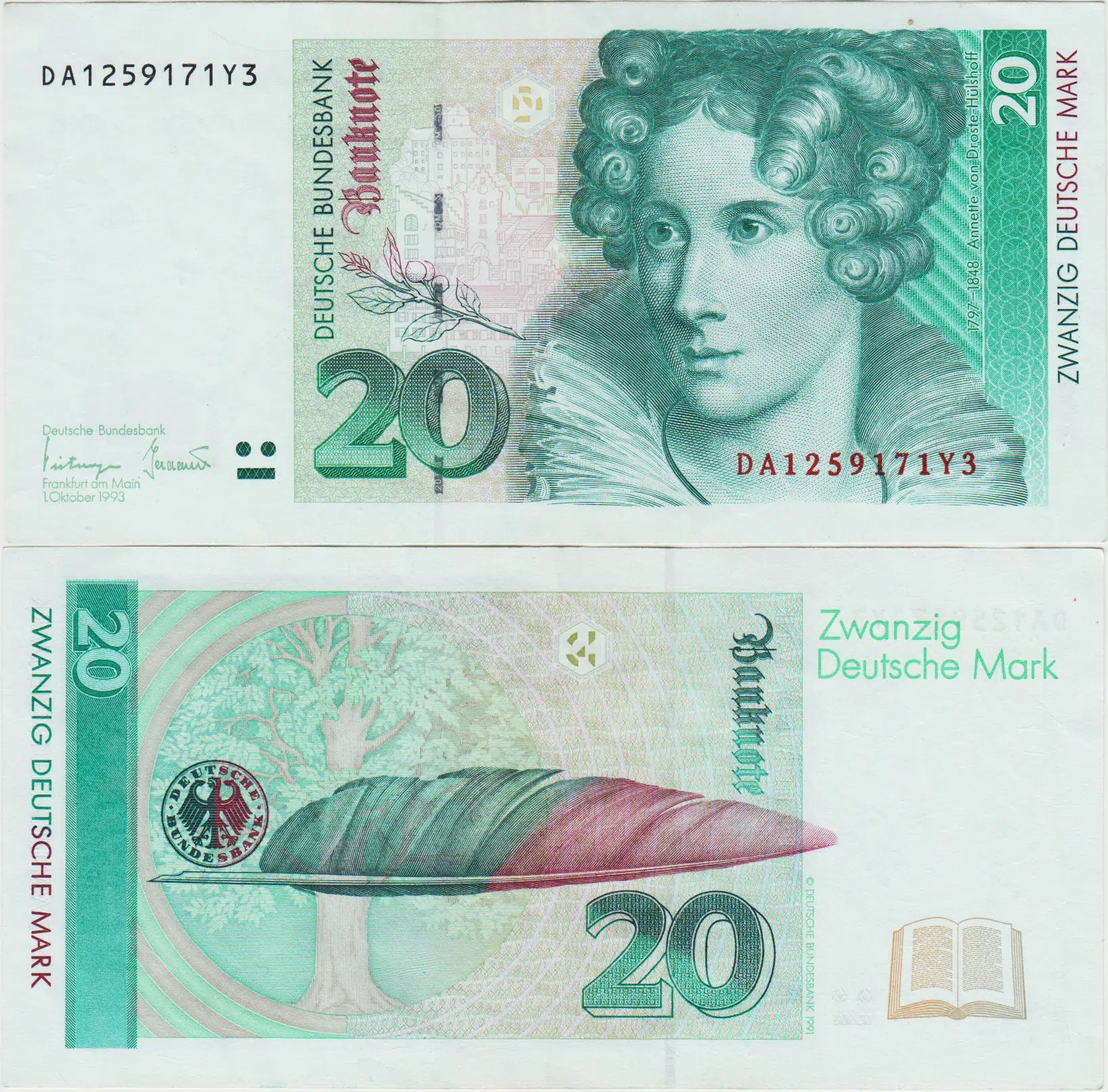 ALMANYA 20 MARK 1993 ORİJİNAL ÇİLALTI(-)