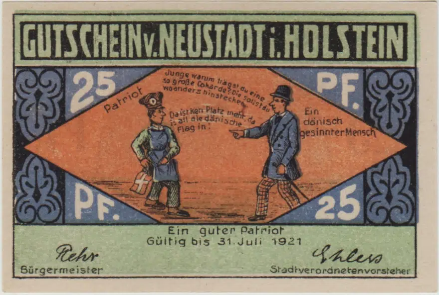 ALMANYA 25 PFENNİG 1921 NOTGELD-NEUSTADT HOLSTEIN. ÇİL.