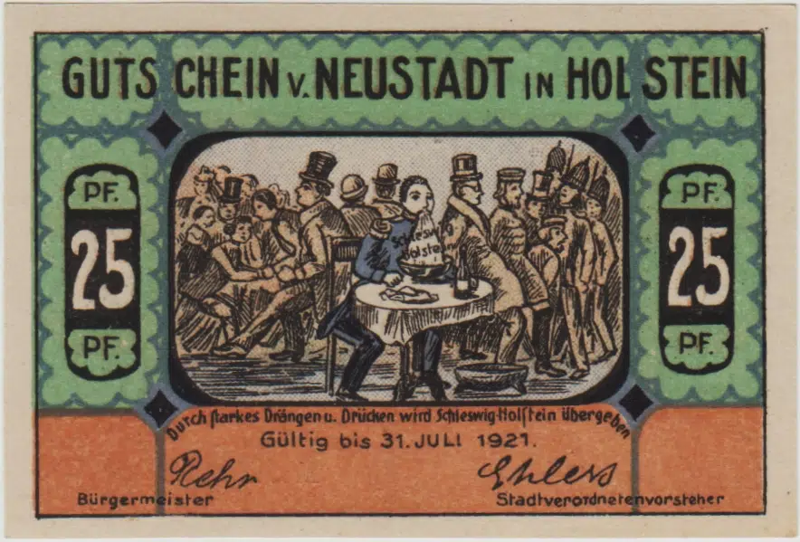 ALMANYA 25 PFENNİG 1921 NOTGELD-NEUSTADT HOLSTEIN. ÇİL.