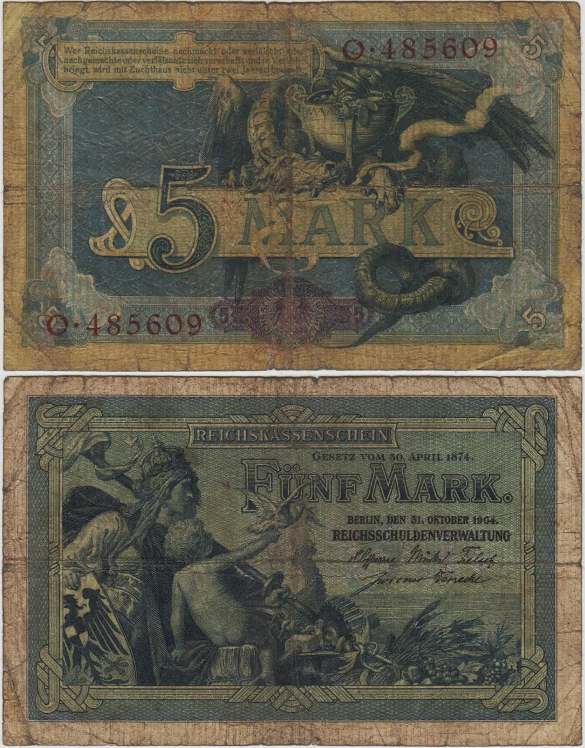 ALMANYA 5 MARK 1904 TEMİZ.