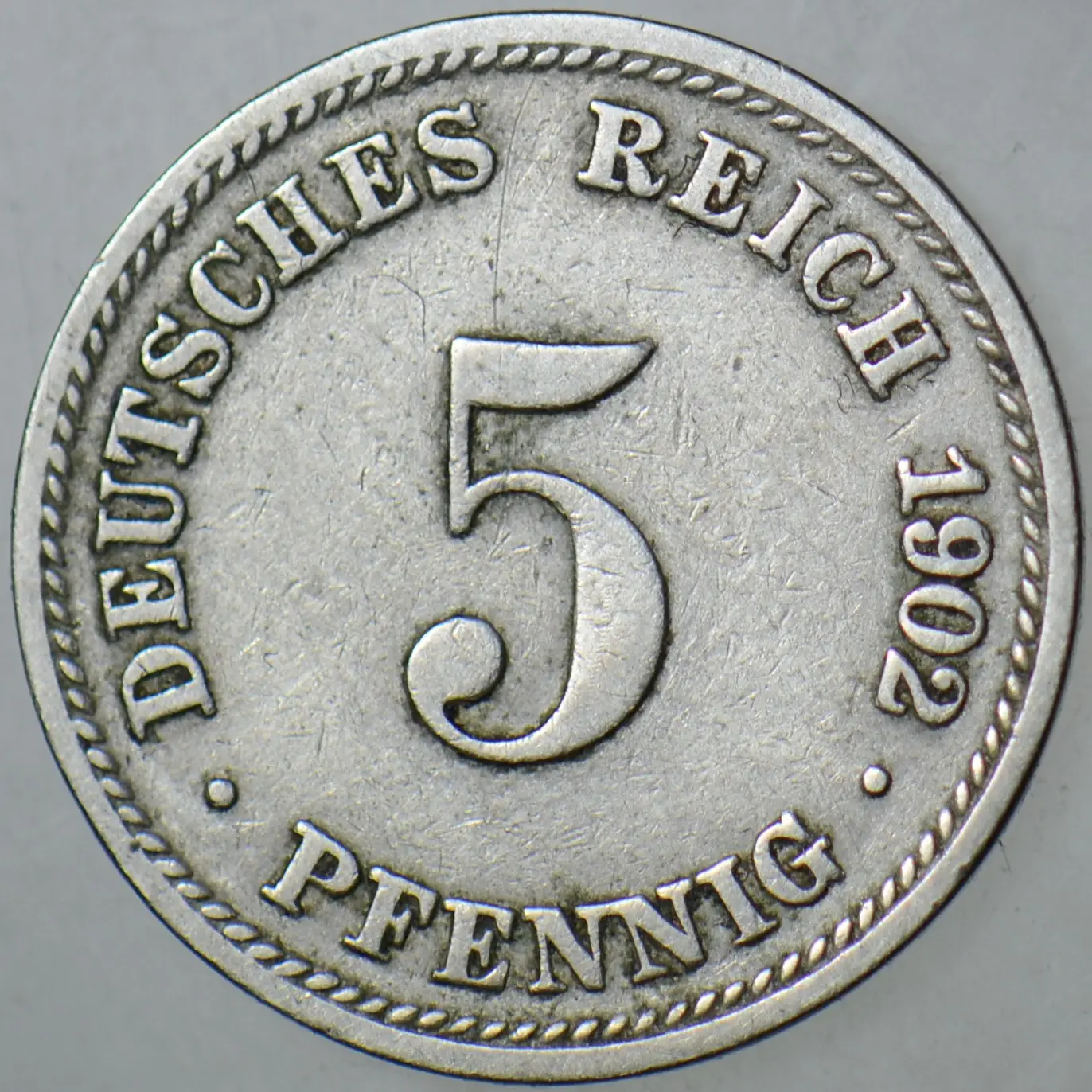 ALMANYA 5 PFENNIG 1902 D. II. WİLHELM DÖNEMİ.