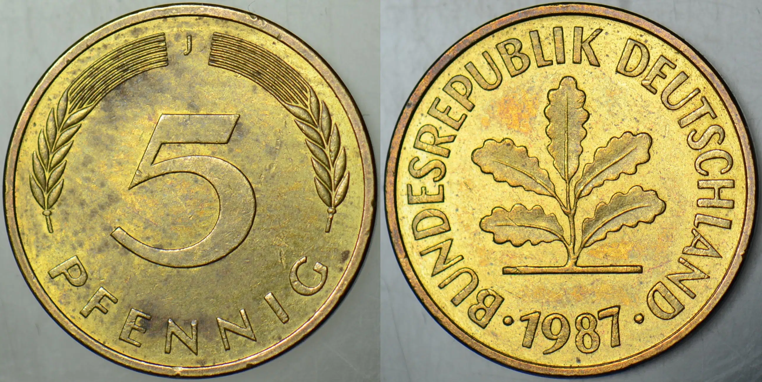 ALMANYA 5 PFENNIG 1987 J.