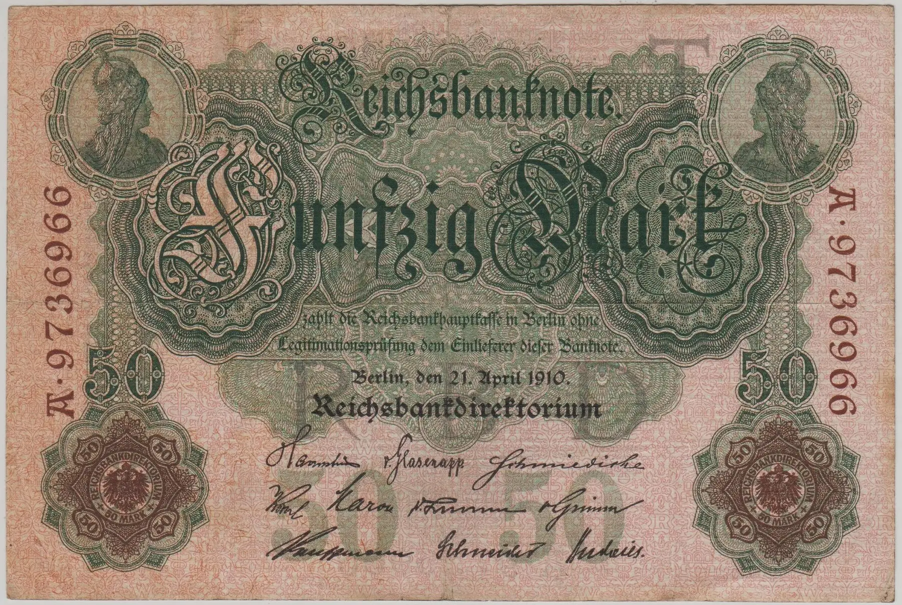 ALMANYA 50 MARK 1910 MARK. ÇOK TEMİZ+