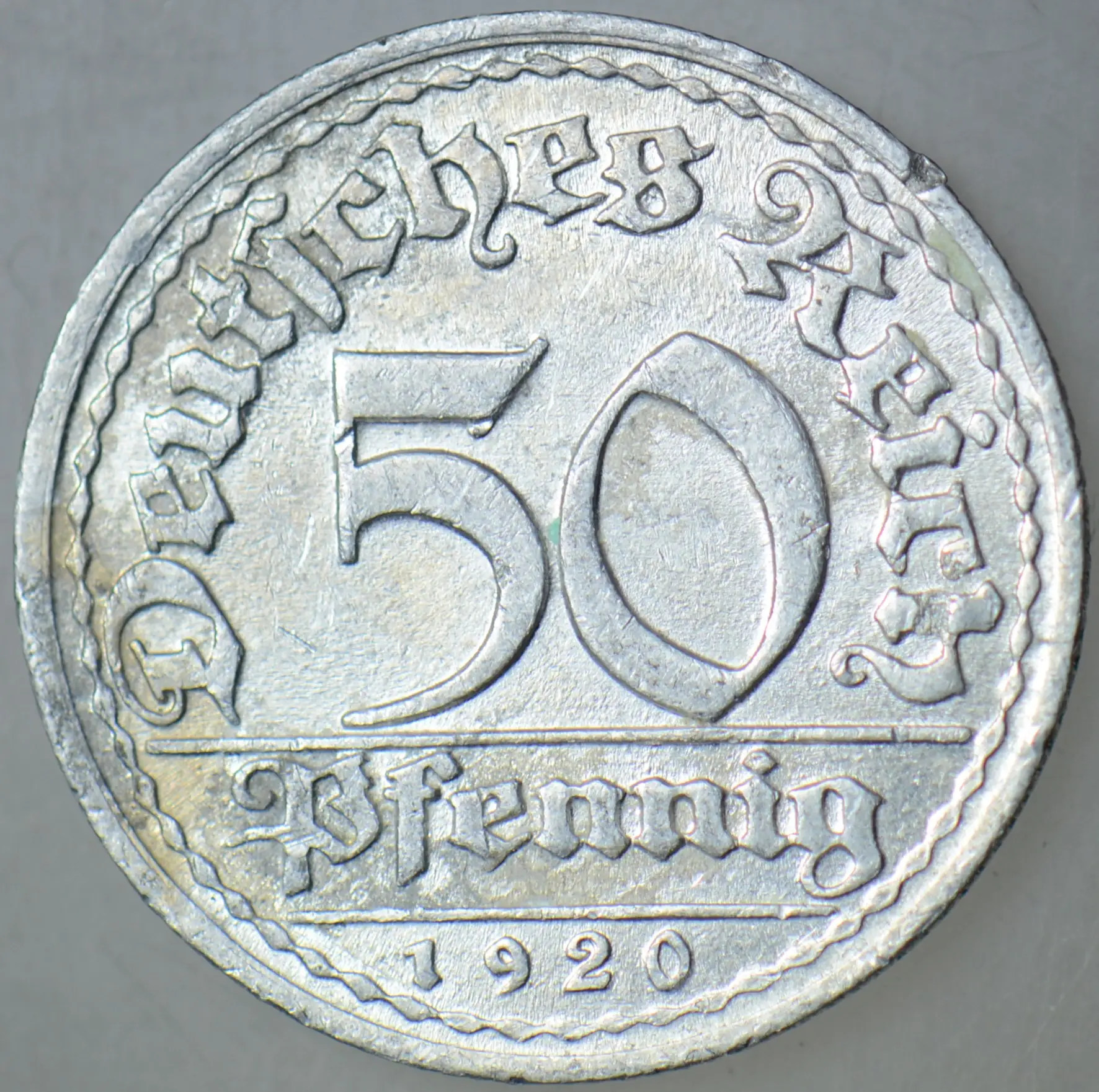 ALMANYA 50 PFENNIG 1920 D. WEIMAR CUMHURİYETİ DÖNEMİ.