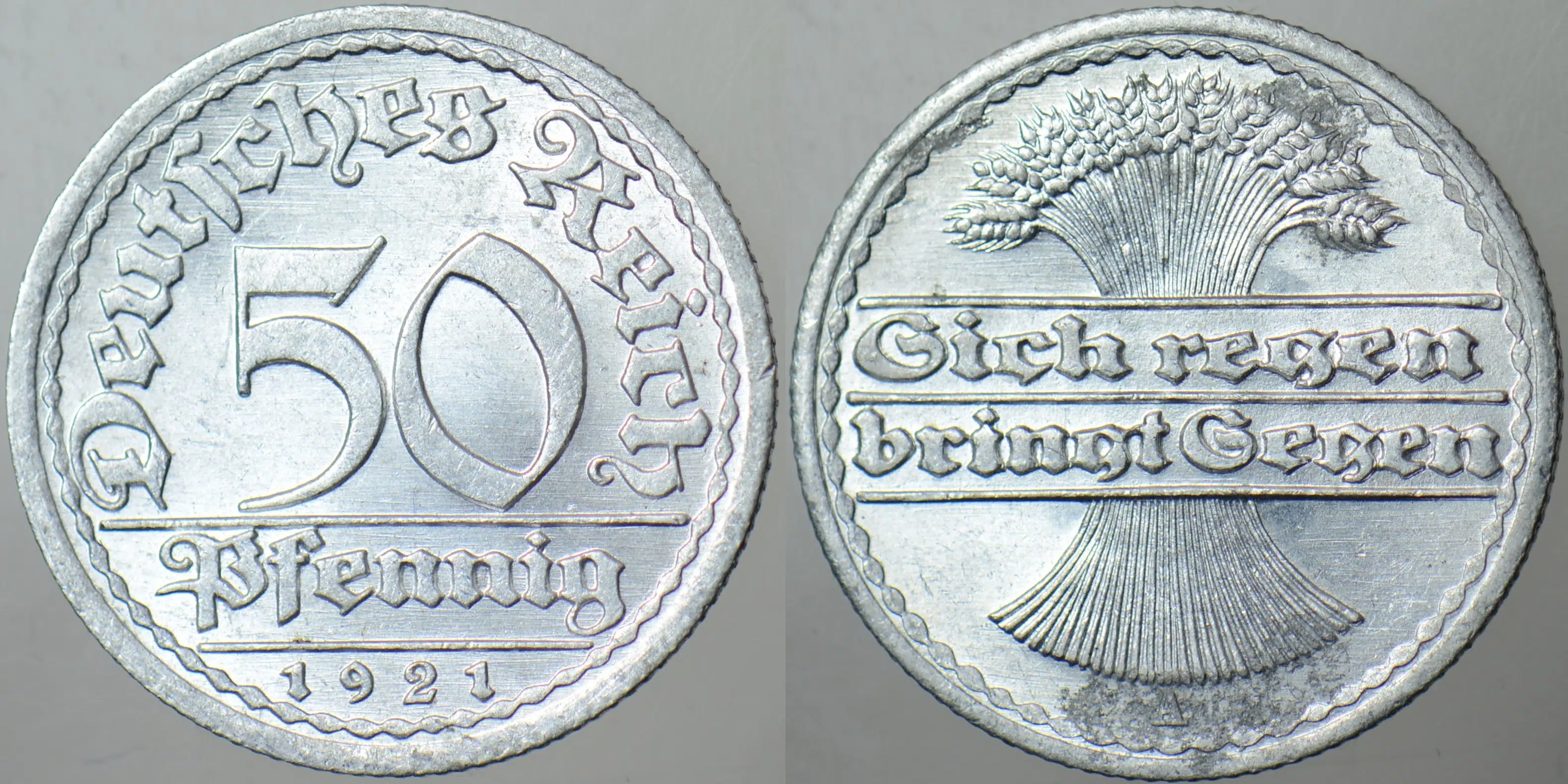 ALMANYA 50 PFENNIG 1921 A. WEIMAR CUMHURİYETİ DÖNEMİ. ÇİL(-)