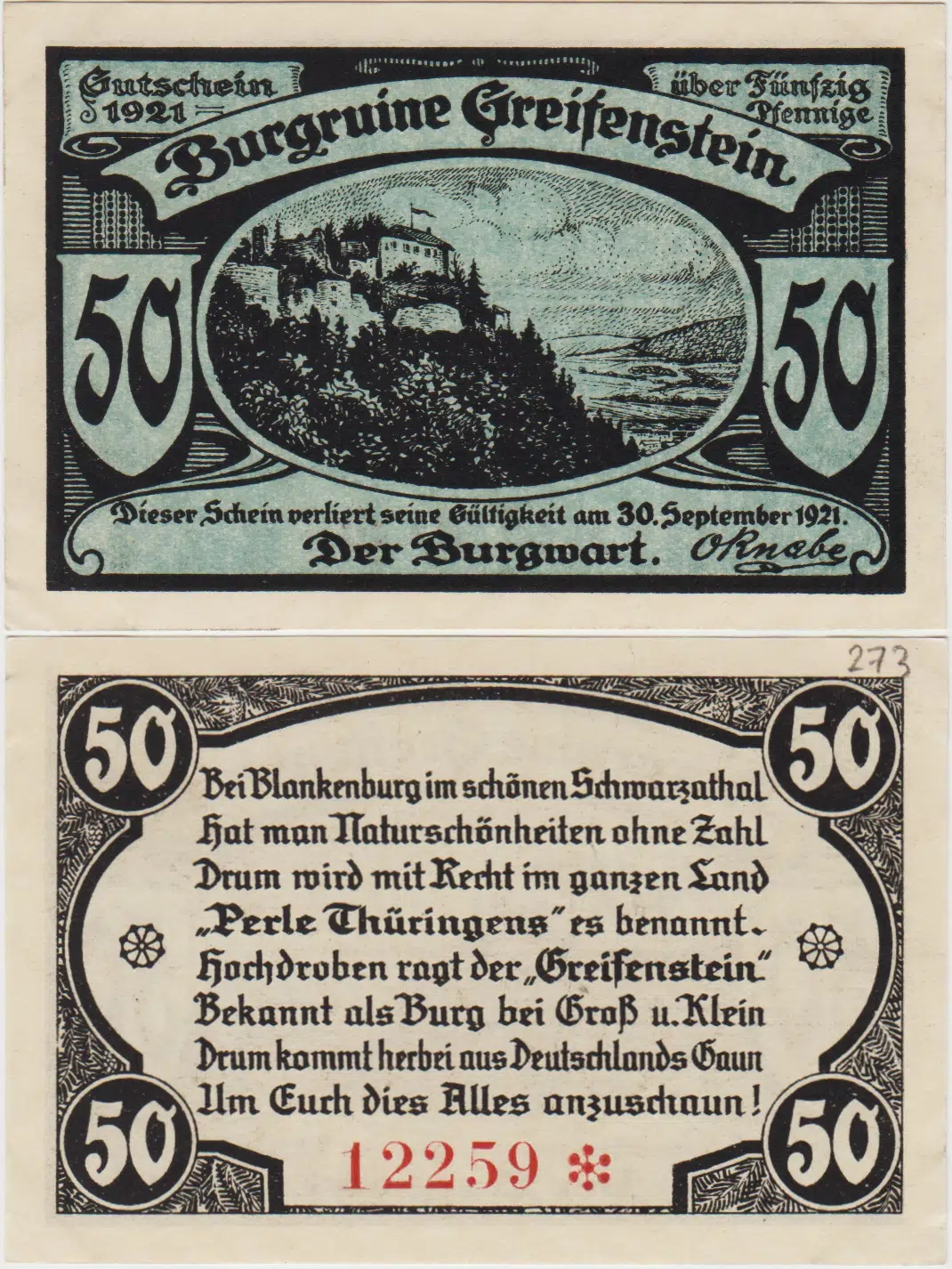 ALMANYA 50 PFENNİG 1921 NOTGELD-BAD BLANKENBURG. ÇİL(-)
