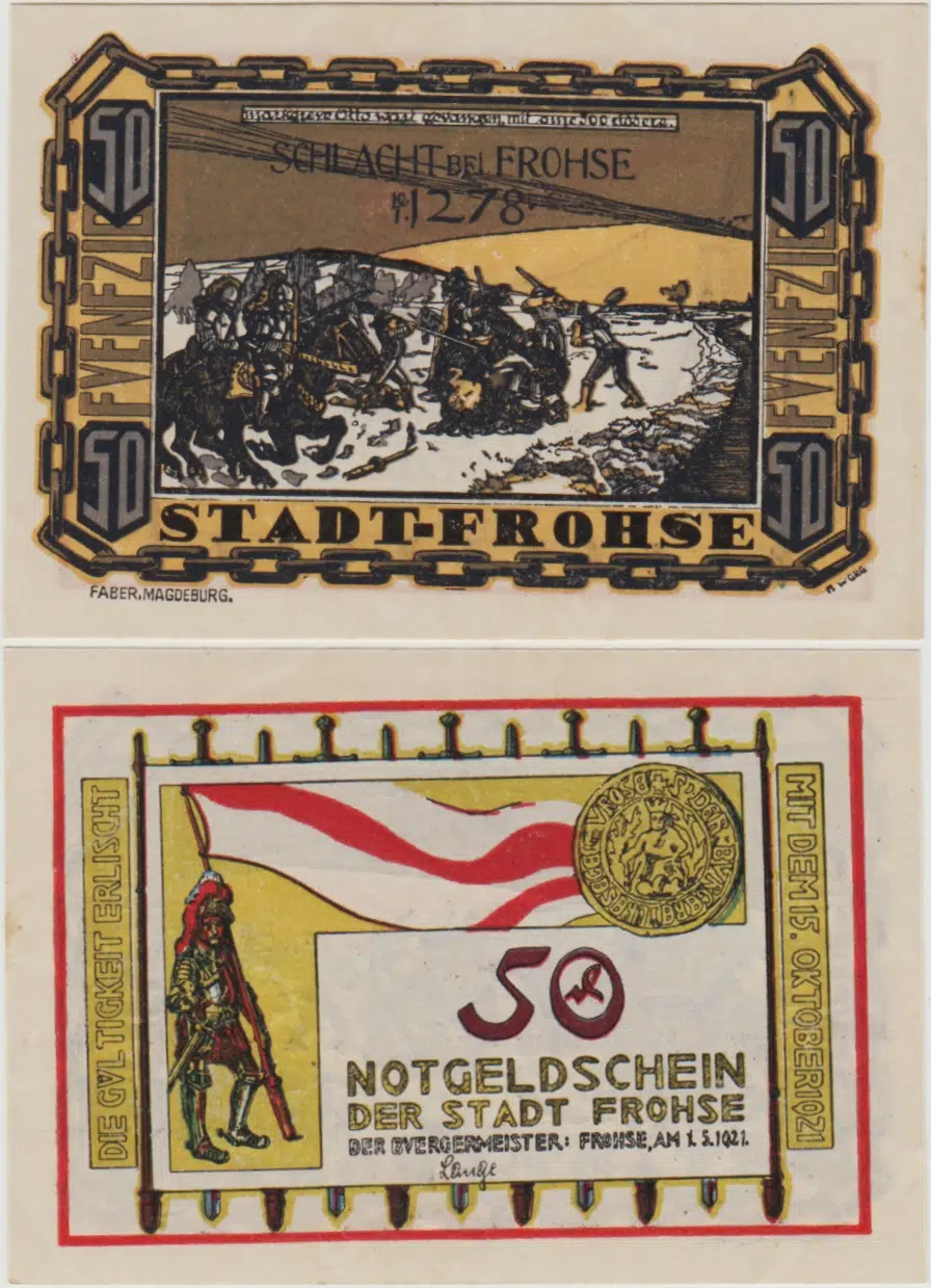 ALMANYA 50 PFENNİG 1921 NOTGELD-FROHSE ŞEHRİ. ÇİL.