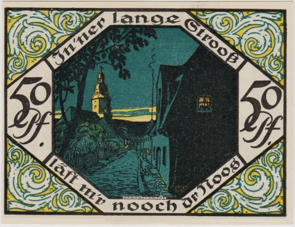 ALMANYA 50 PFENNİG 1921 NOTGELD-SCHEİBENBERG ŞEHRİ. ÇİLALTI.5